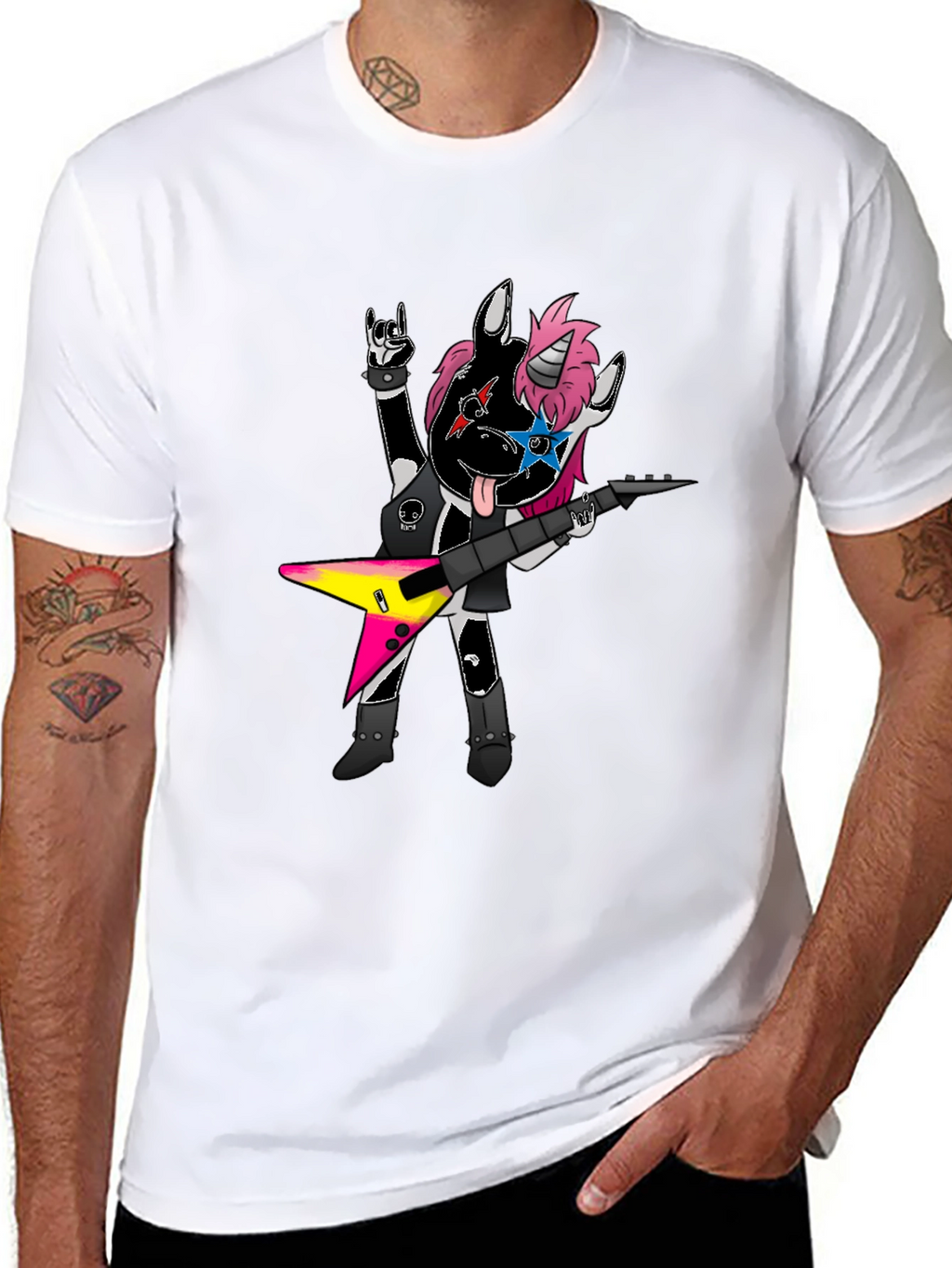 Rockstar Unicorn Graphic Tee - Black
