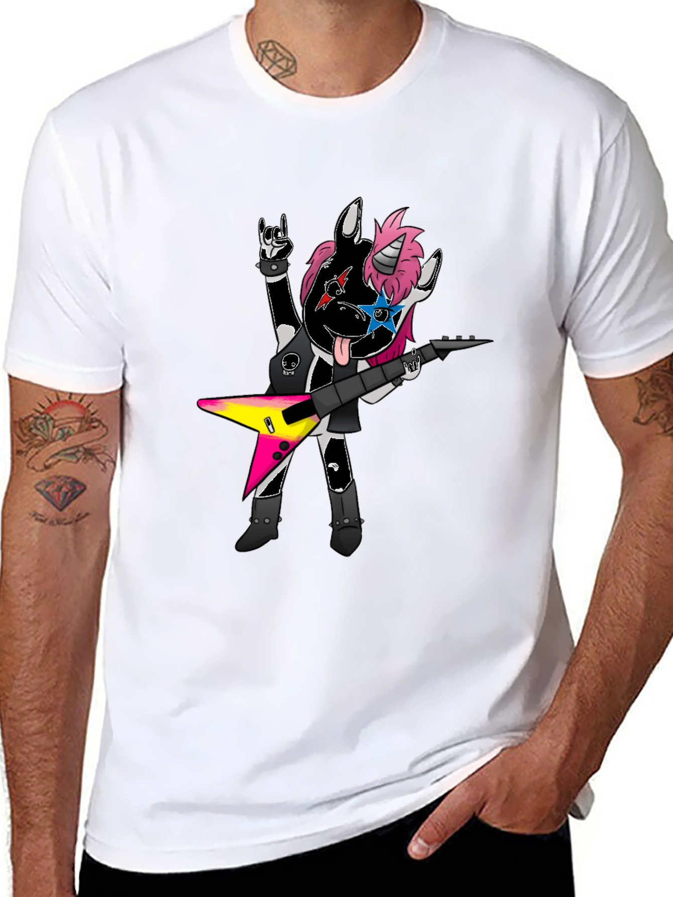 Rockstar Unicorn Graphic Tee - Black