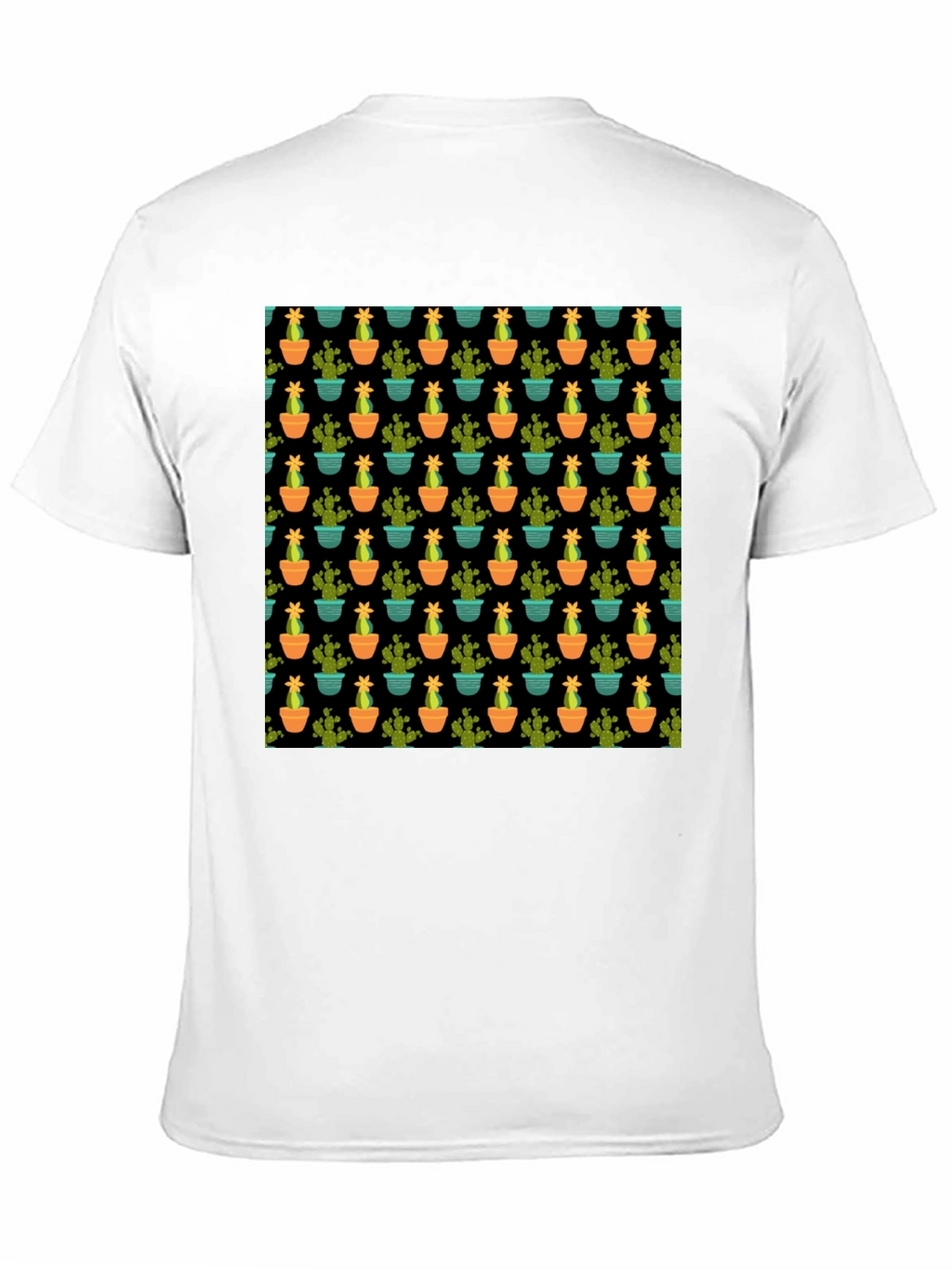 Cactus Pattern Black T-Shirt