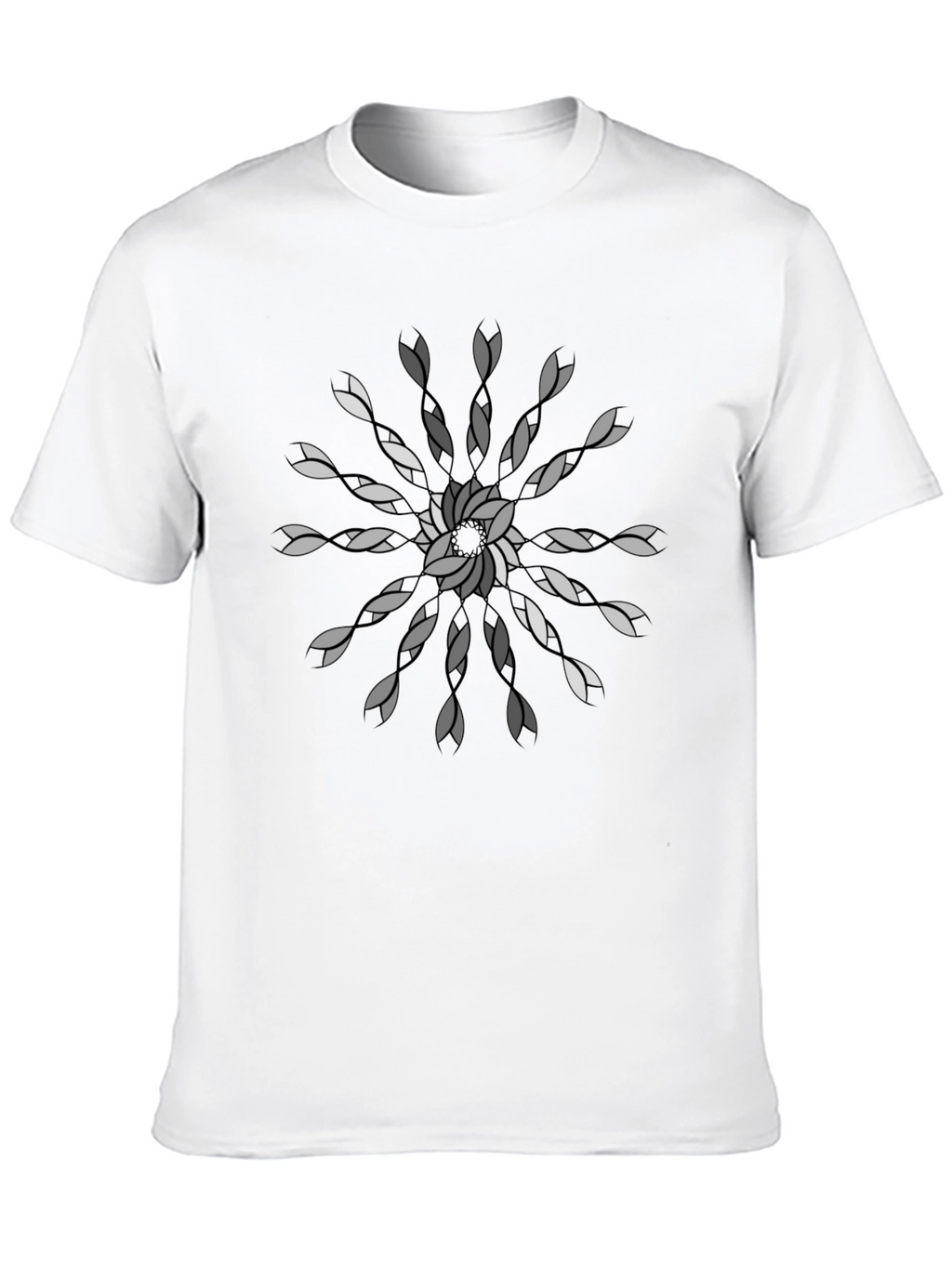 Geometric Floral Mandala Black T-Shirt
