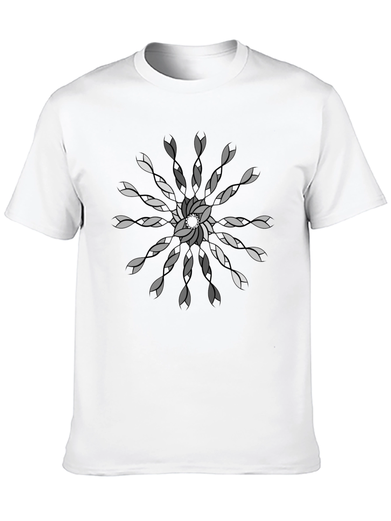 Geometric Floral Mandala Black T-Shirt