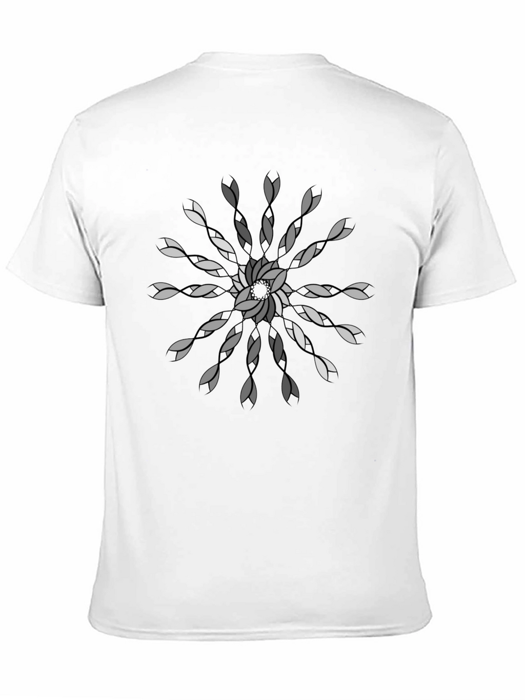 Geometric Floral Mandala Black T-Shirt