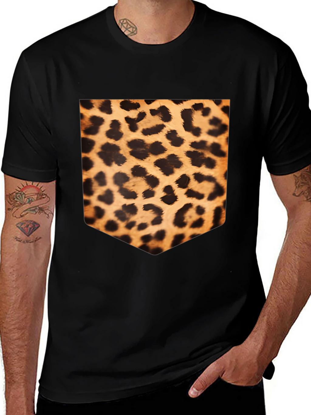 Leopard Print Pocket Tee