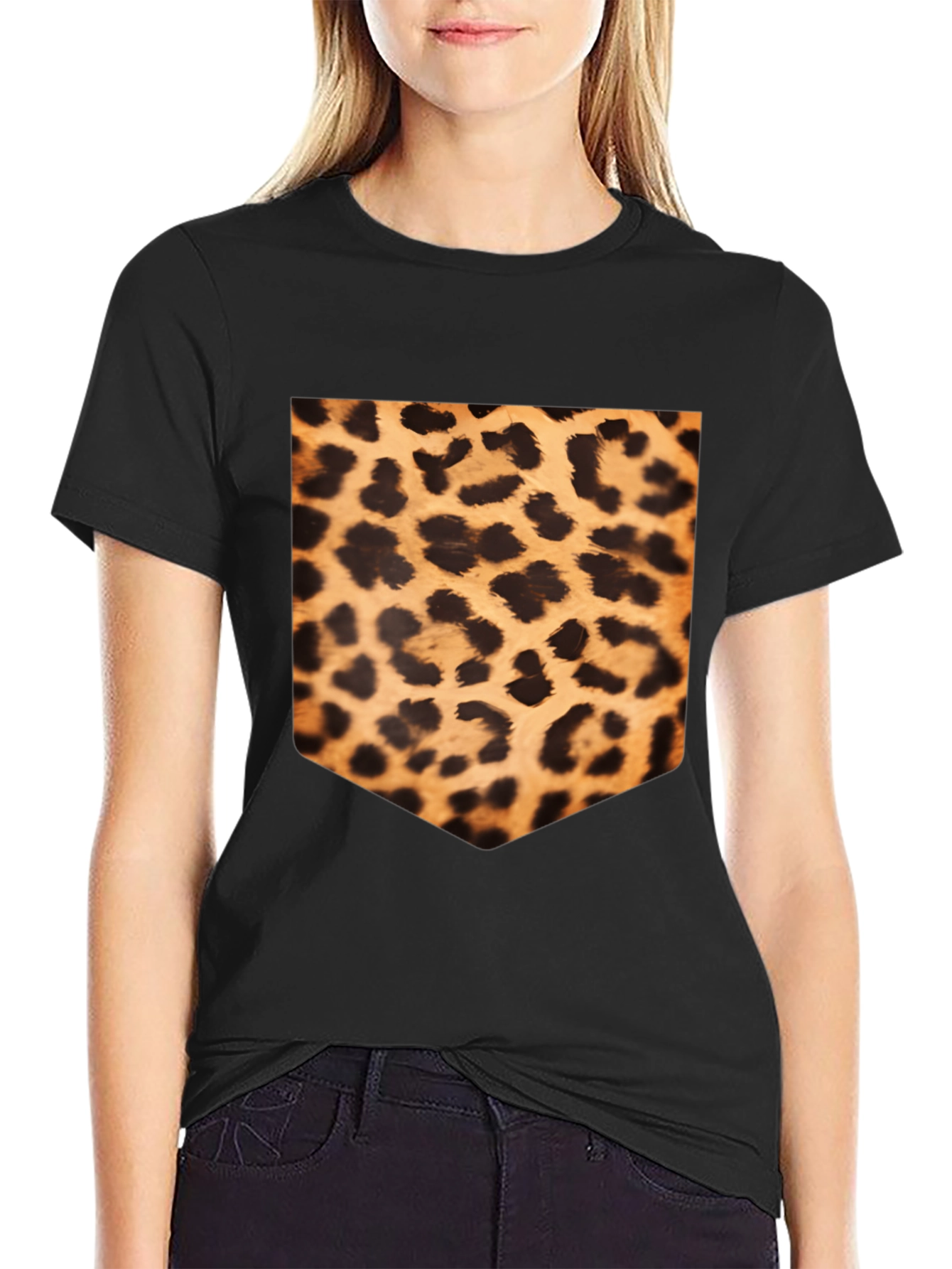 Leopard Print Pocket Tee