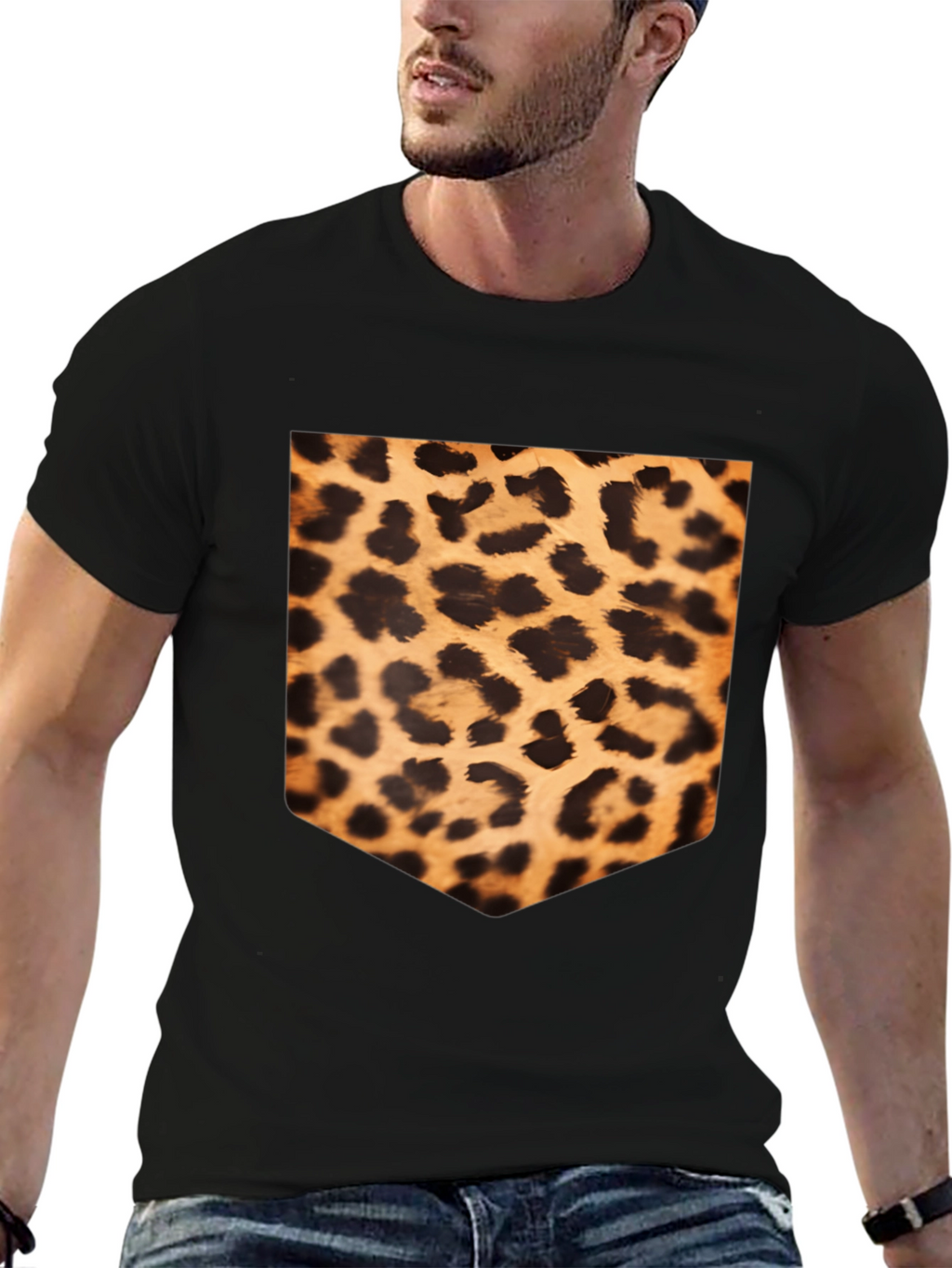 Leopard Print Pocket Tee