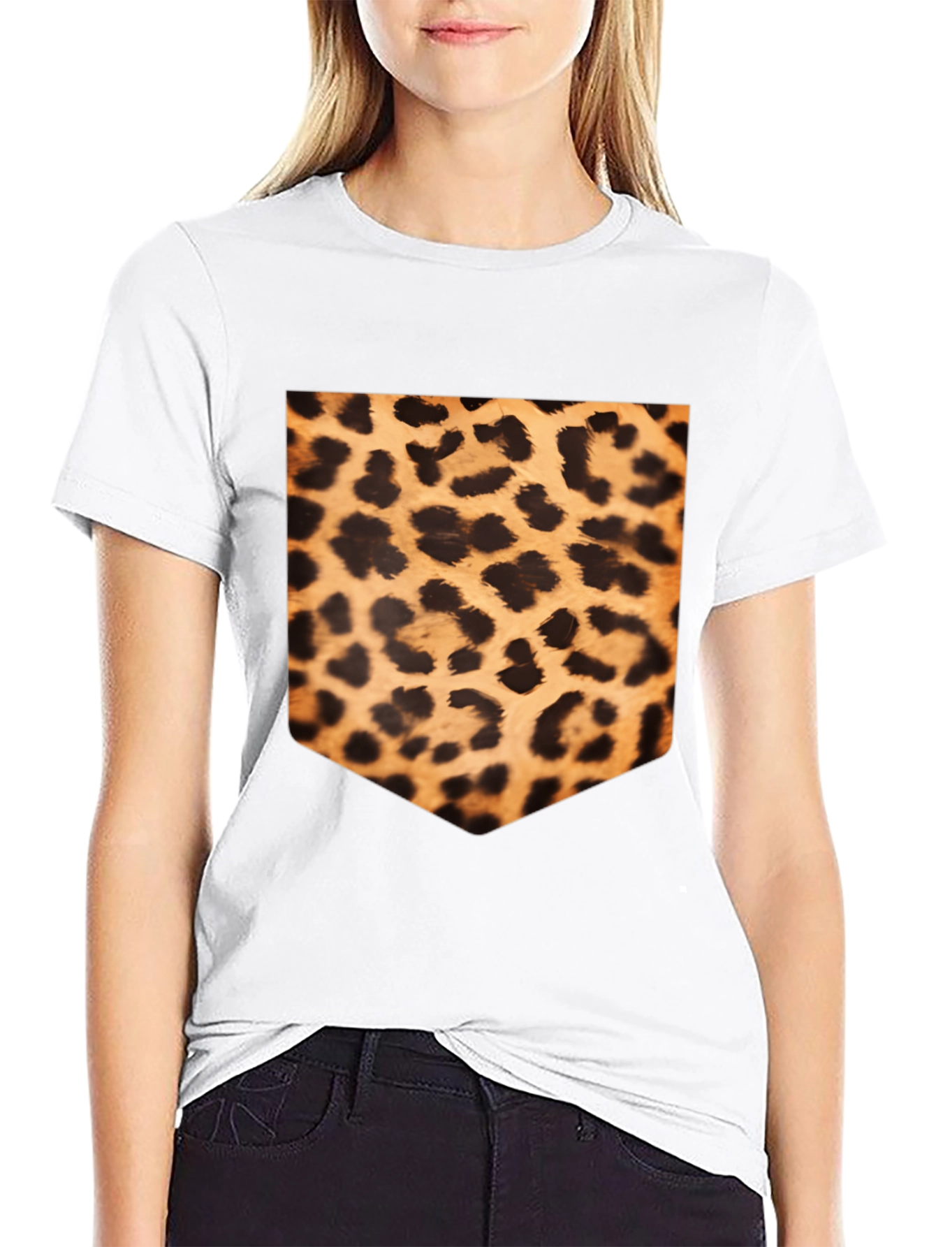 Leopard Print Pocket Tee