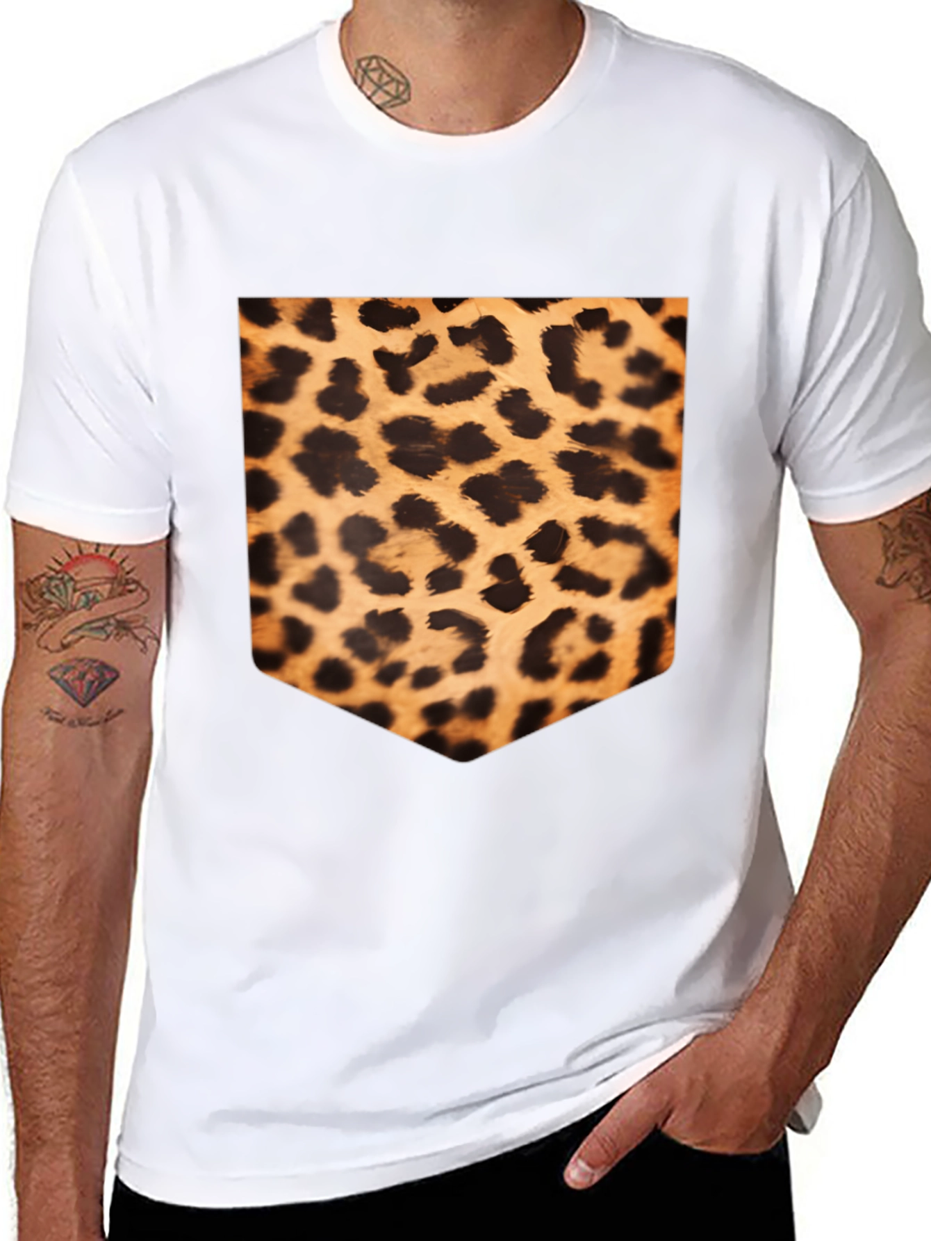 Leopard Print Pocket Tee