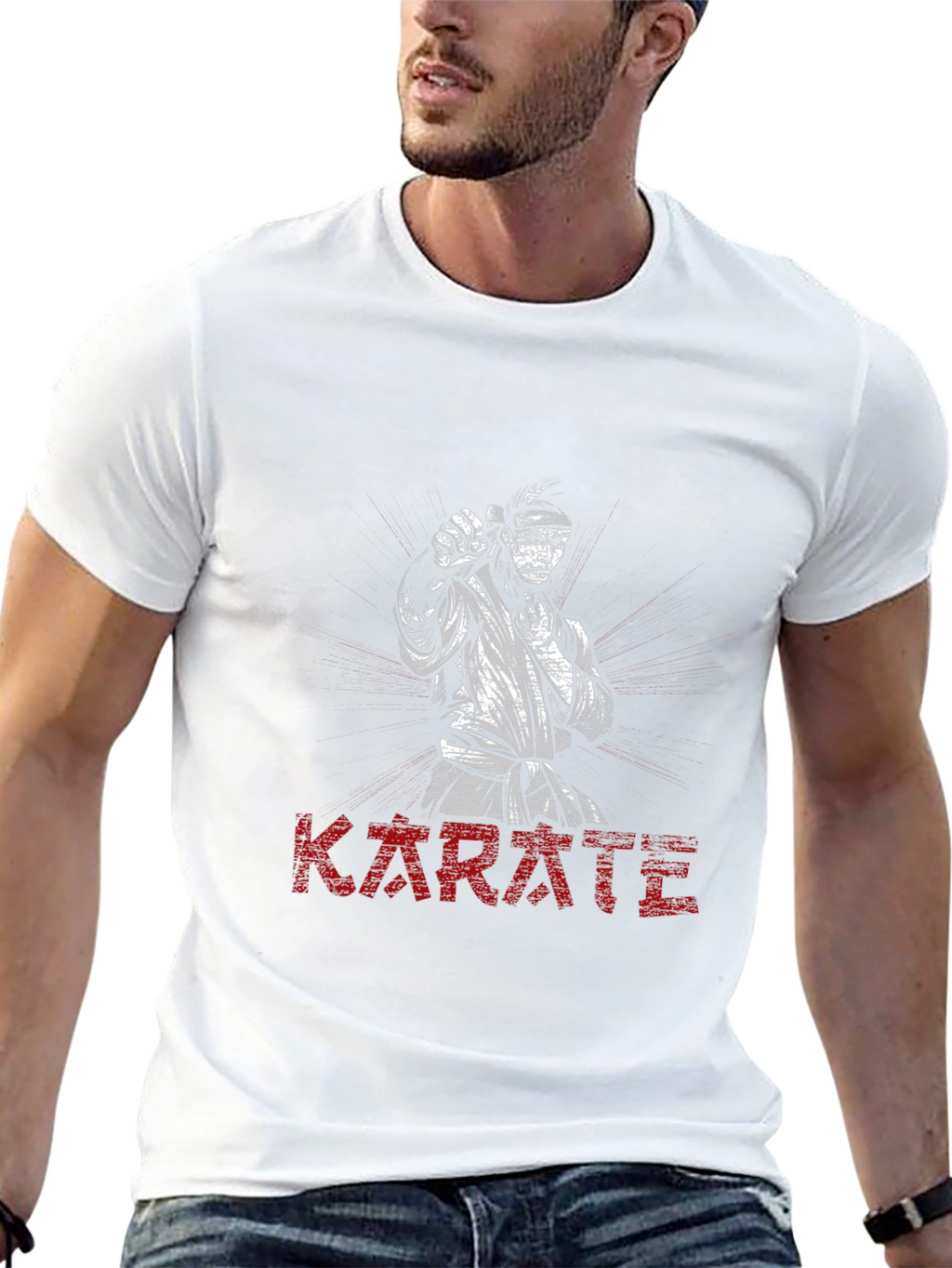 Karate Graphic Print Black T-Shirt