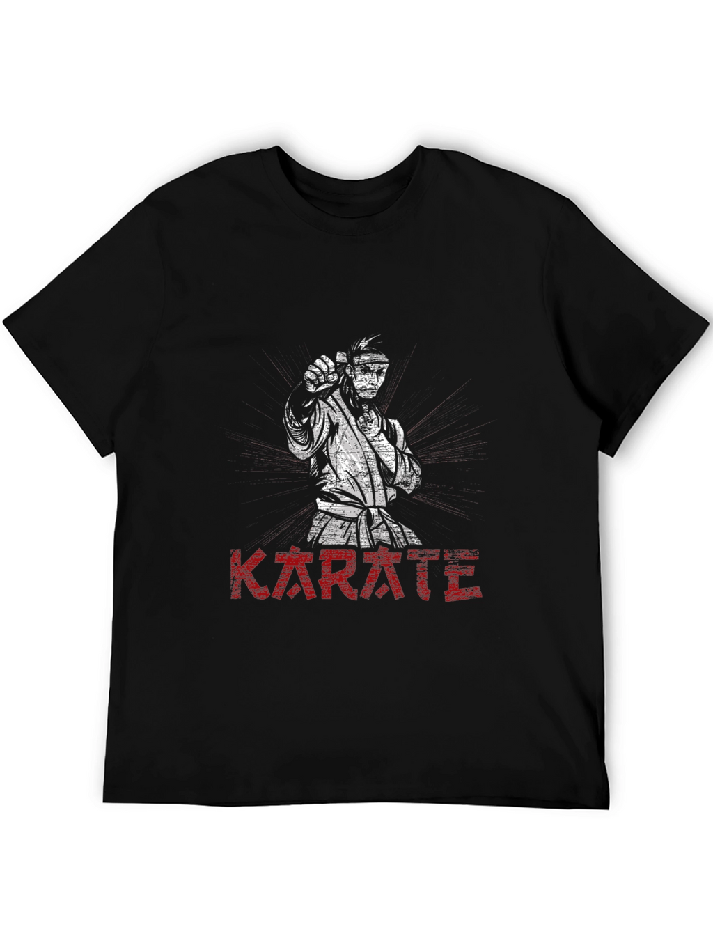 Karate Graphic Print Black T-Shirt