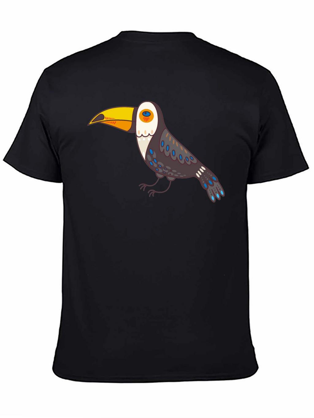 Toucan Graphic Tee - Black Cotton Casual Shirt