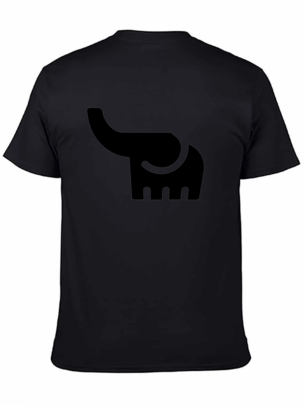Elephant Graphic Tee - Solid Black Cotton T-Shirt