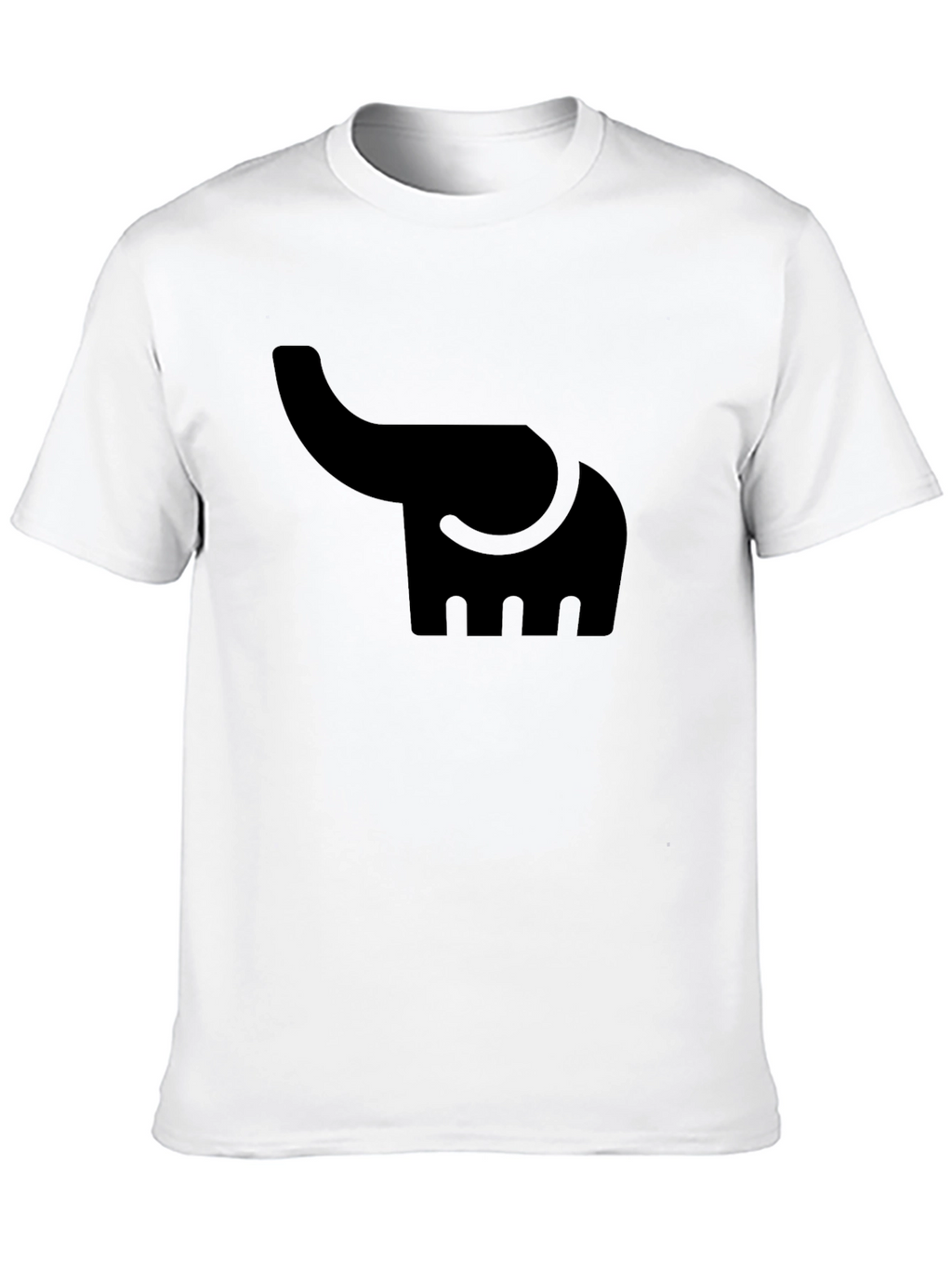 Elephant Graphic Tee - Solid Black Cotton T-Shirt
