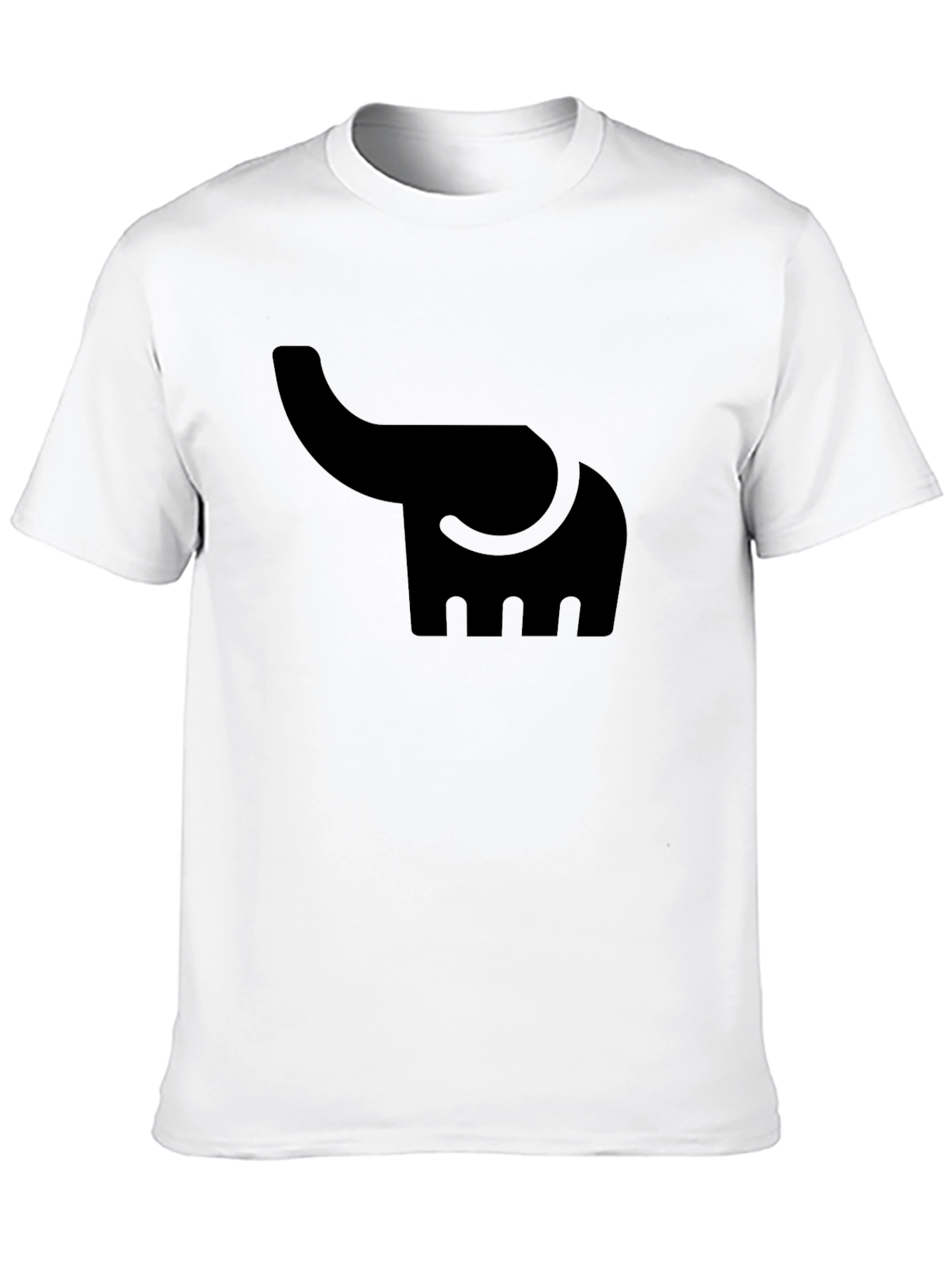 Elephant Graphic Tee - Solid Black Cotton T-Shirt