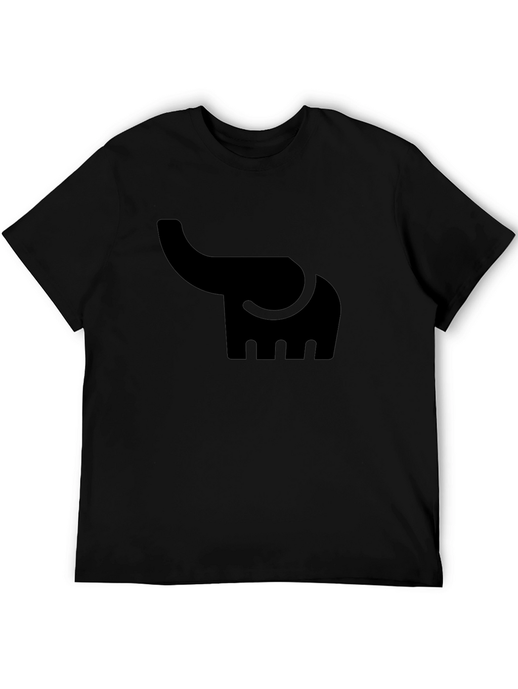 Elephant Graphic Tee - Solid Black Cotton T-Shirt