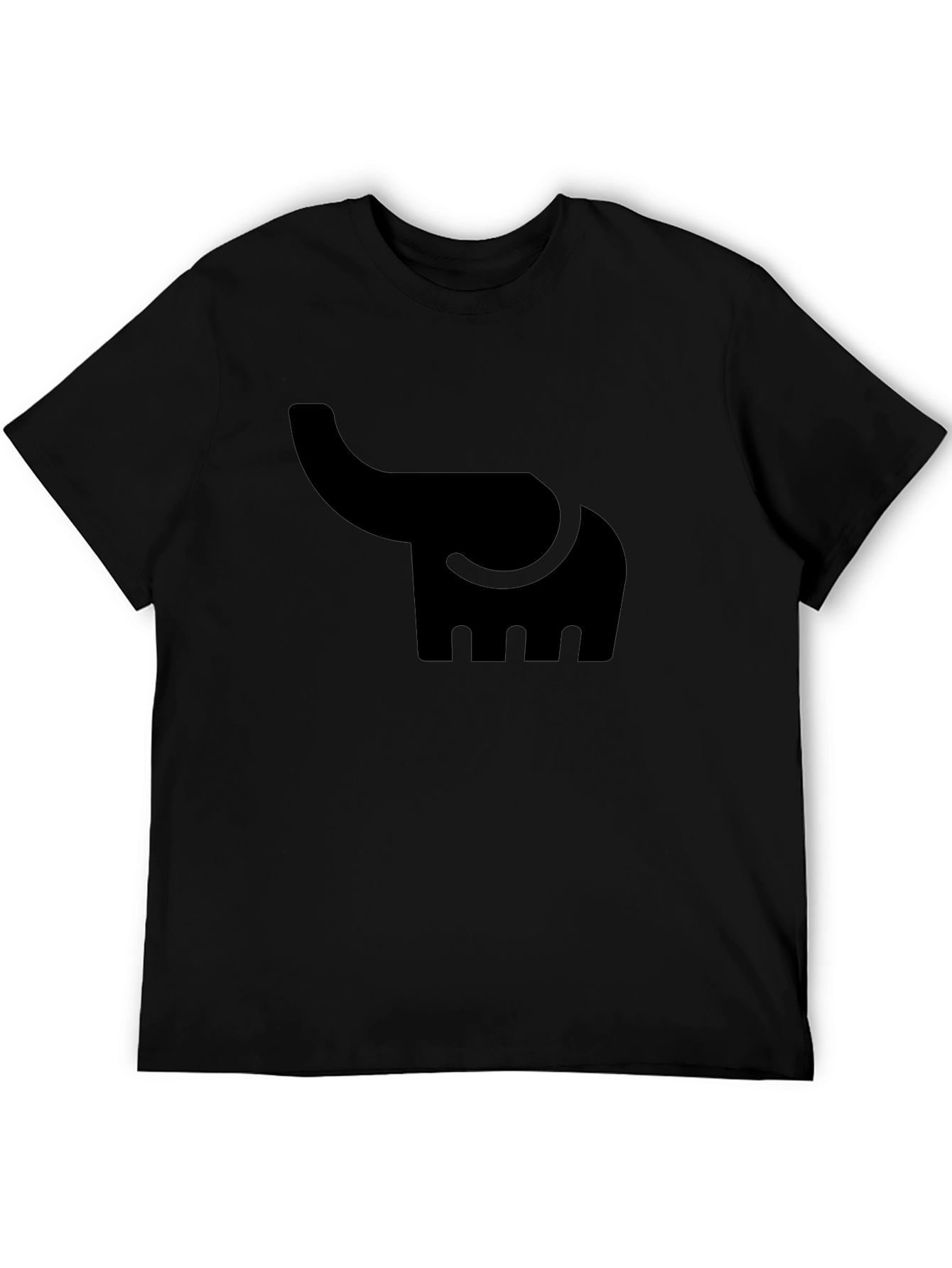 Elephant Graphic Tee - Solid Black Cotton T-Shirt
