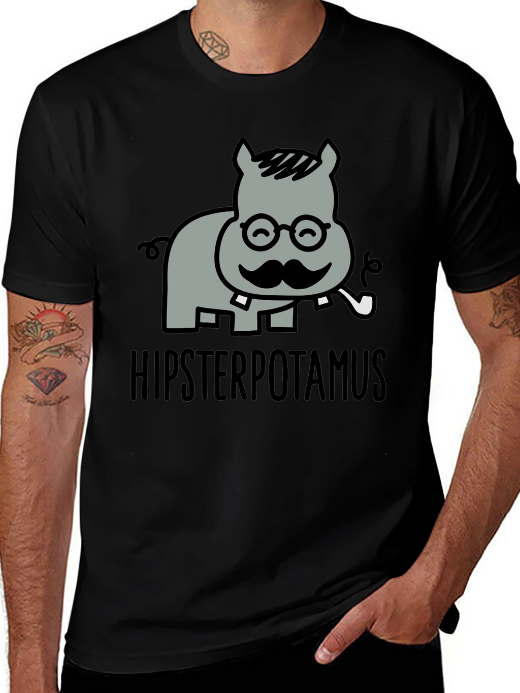 Hipsterpotamus Graphic T-Shirt