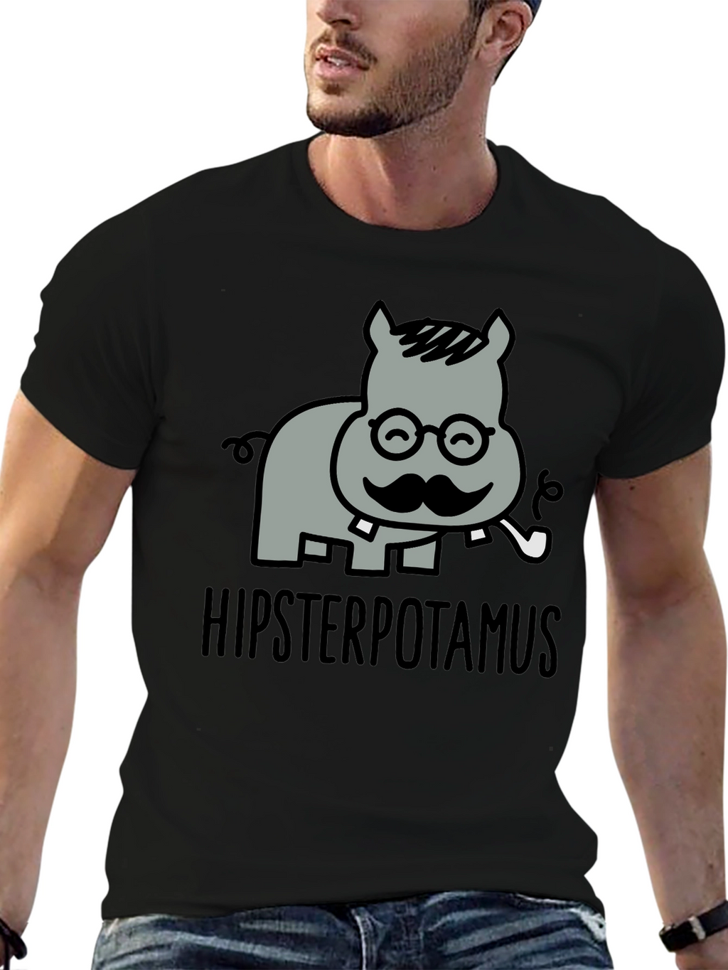 Hipsterpotamus Graphic T-Shirt