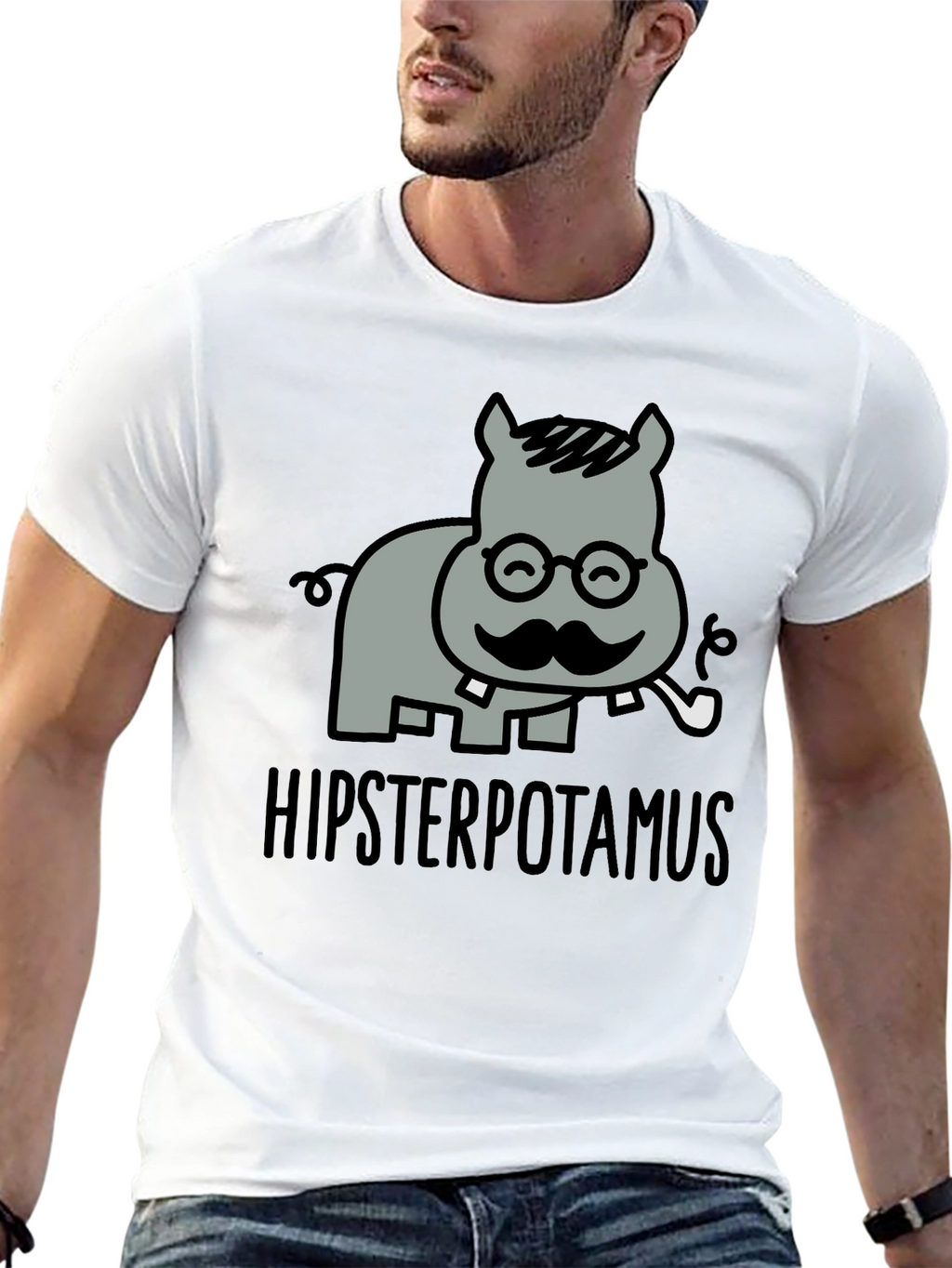 Hipsterpotamus Graphic T-Shirt