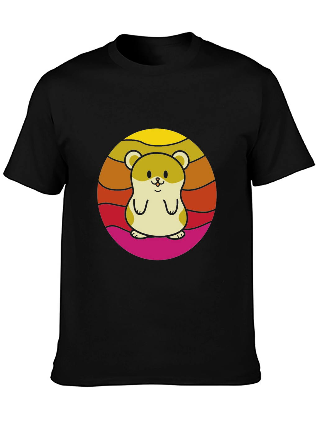 Cute Hamster Sunset Graphic T-Shirt