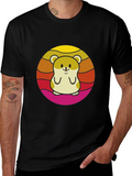 Cute Hamster Sunset Graphic T-Shirt
