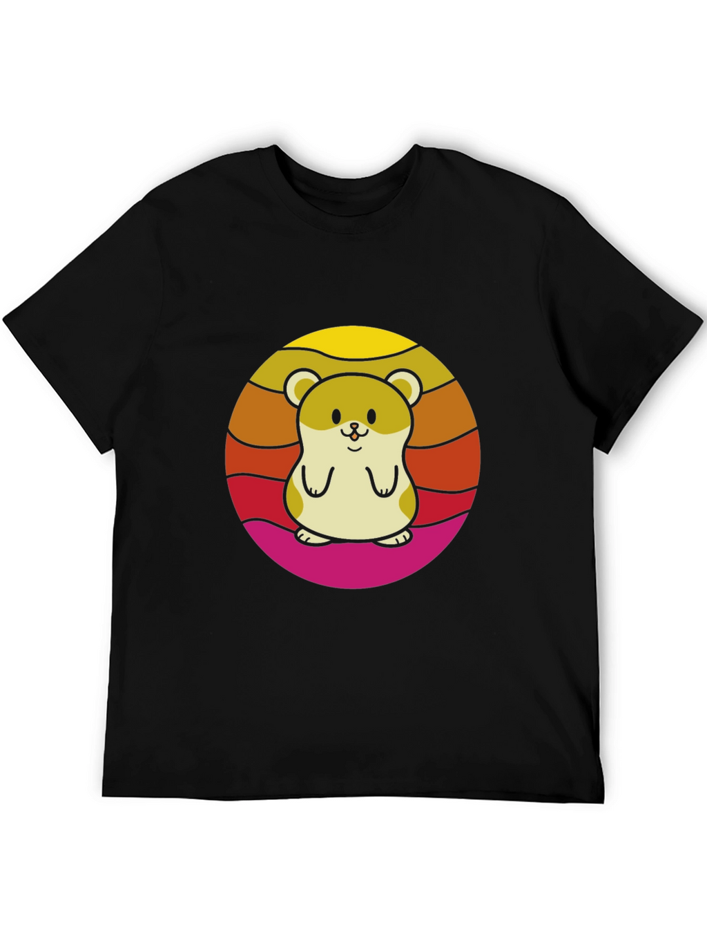 Cute Hamster Sunset Graphic T-Shirt
