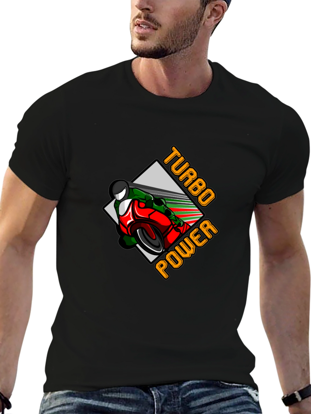 Turbo Power Motorcycle Graphic Tee