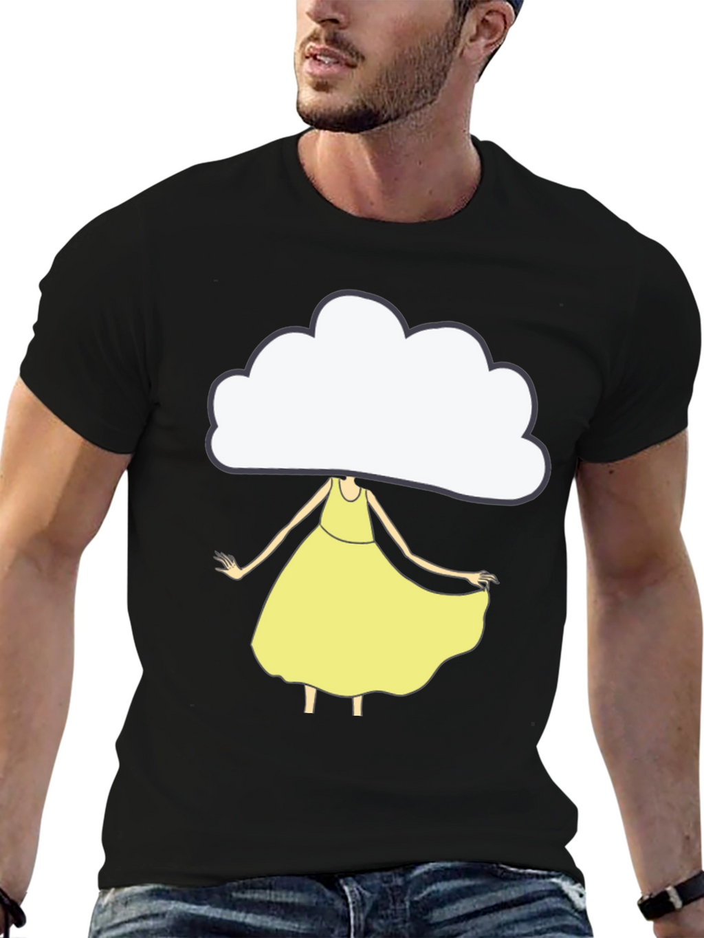 Cloud Head Girl T-Shirt - Unique Graphic Tee