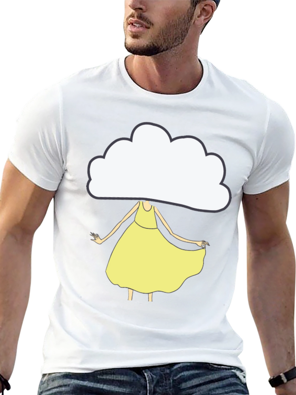 Cloud Head Girl T-Shirt - Unique Graphic Tee