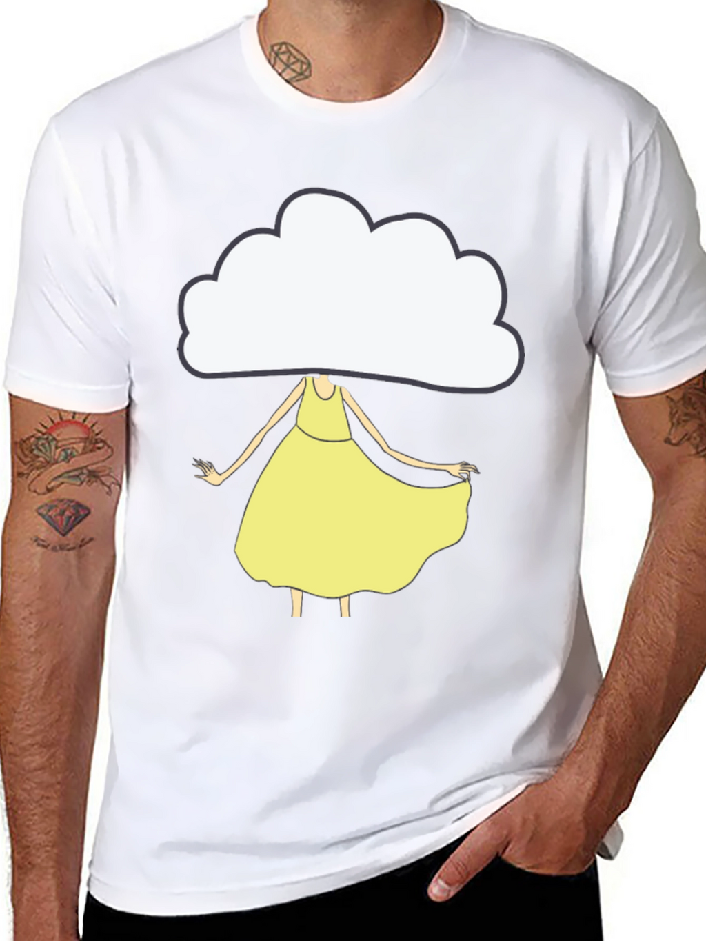 Cloud Head Girl T-Shirt - Unique Graphic Tee