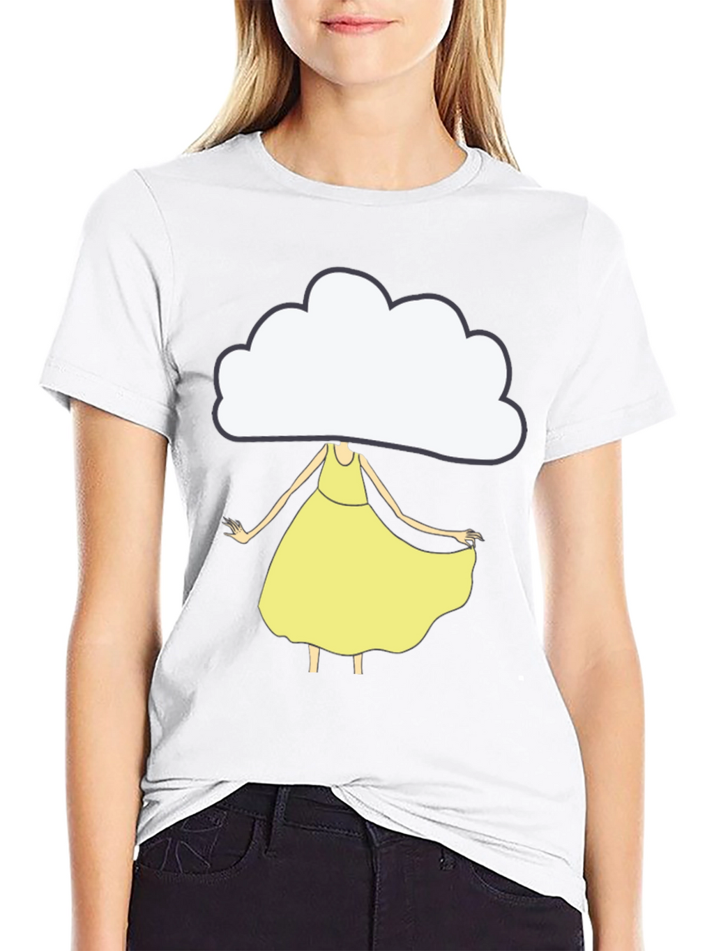 Cloud Head Girl T-Shirt - Unique Graphic Tee
