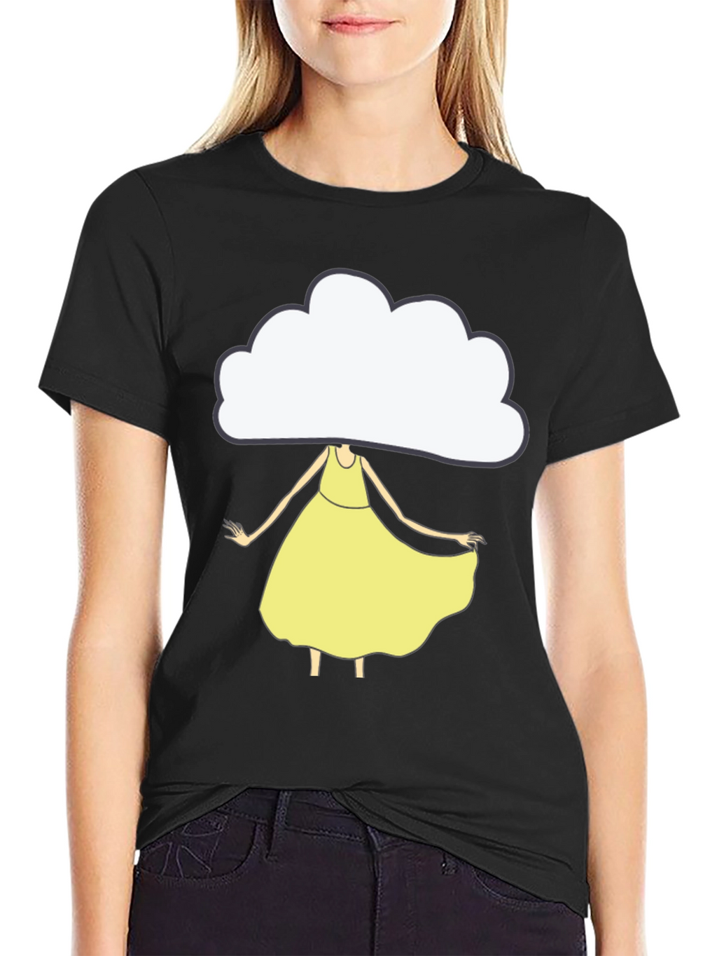 Cloud Head Girl T-Shirt - Unique Graphic Tee