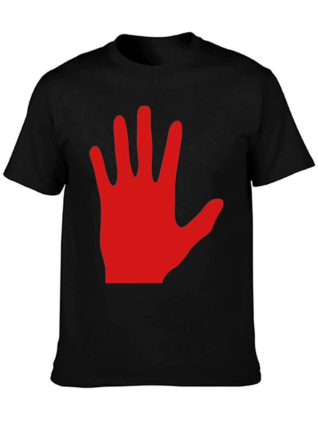 Red Hand Graphic Black Tee Shirt