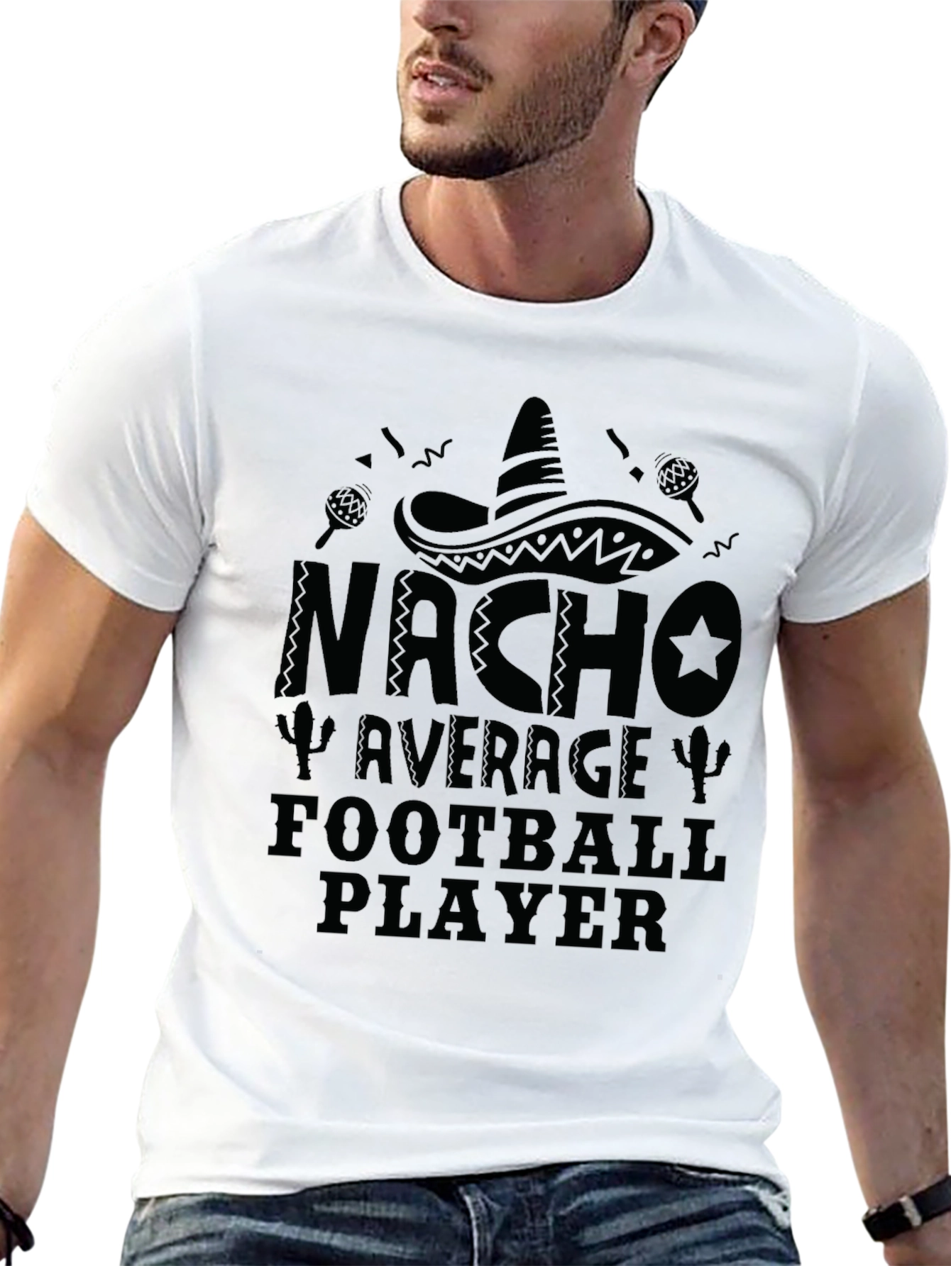 Nacho Average Football Player Black T-Shirt