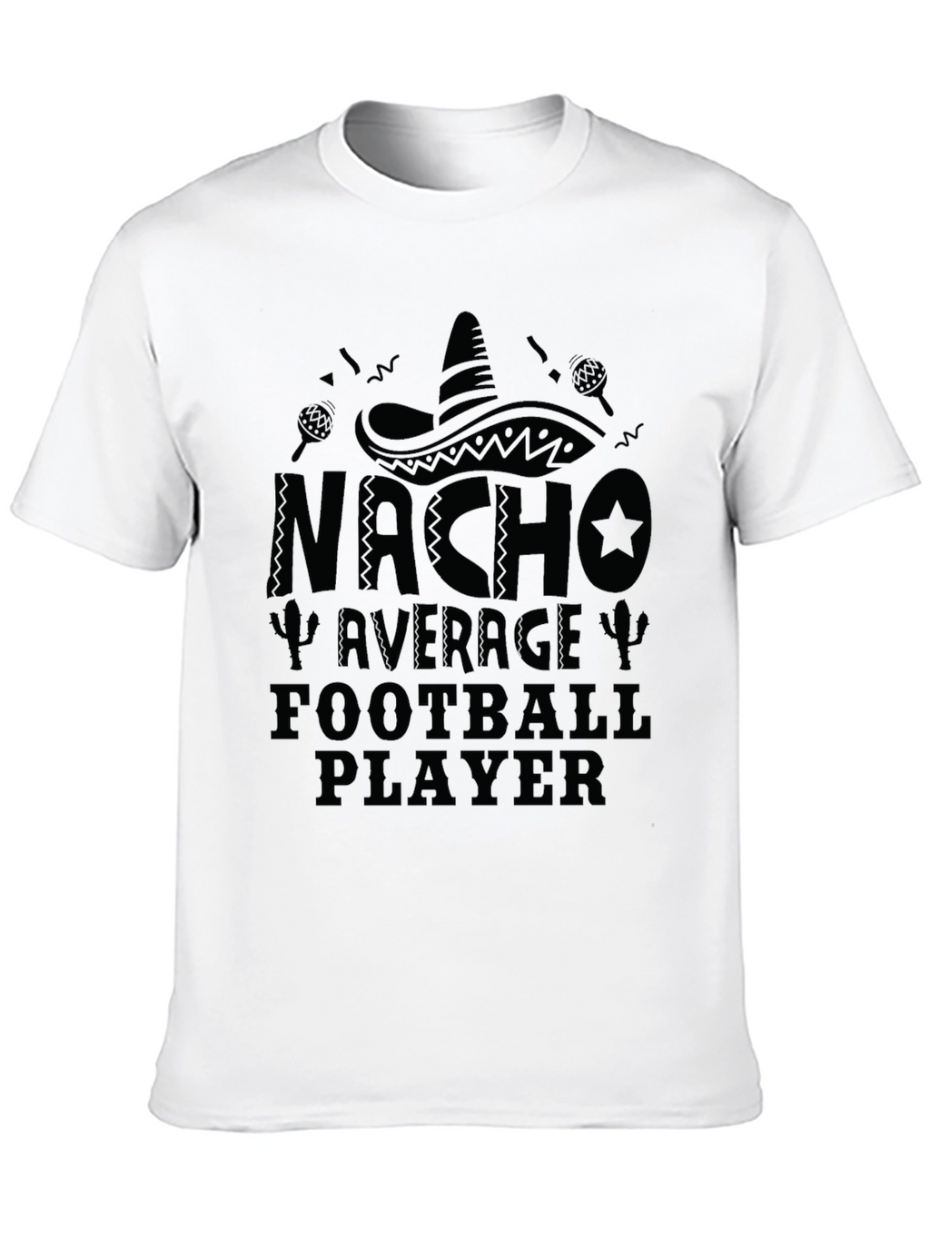 Nacho Average Football Player Black T-Shirt