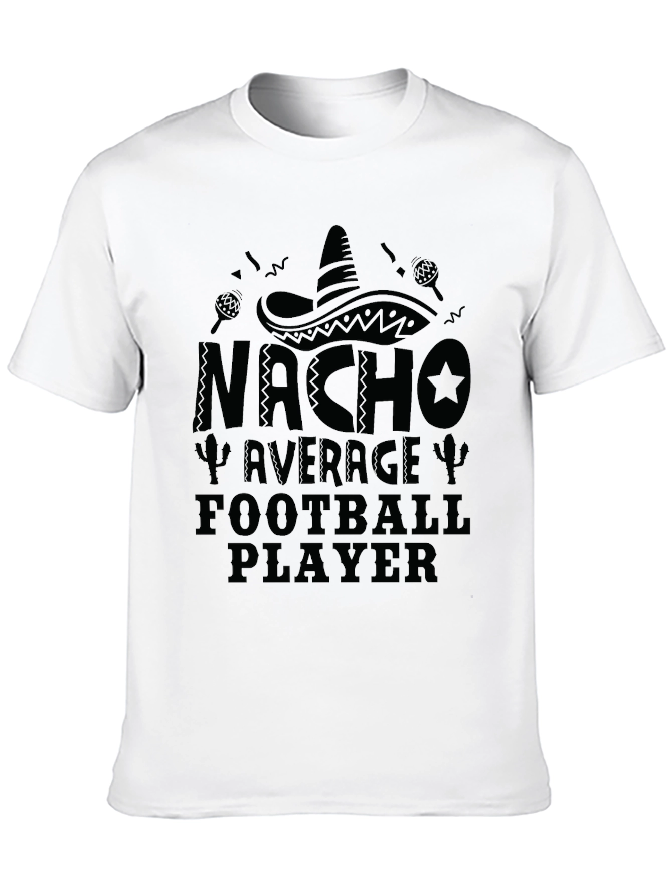Nacho Average Football Player Black T-Shirt