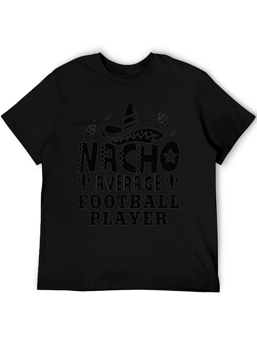 Nacho Average Football Player Black T-Shirt