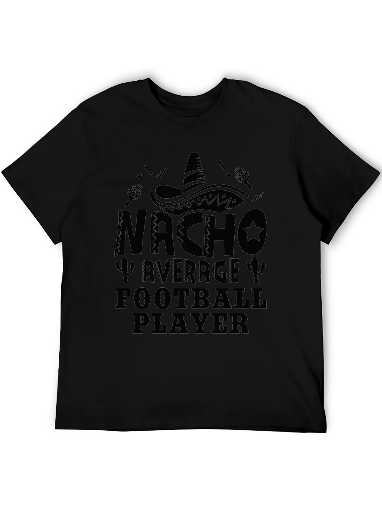 Nacho Average Football Player Black T-Shirt