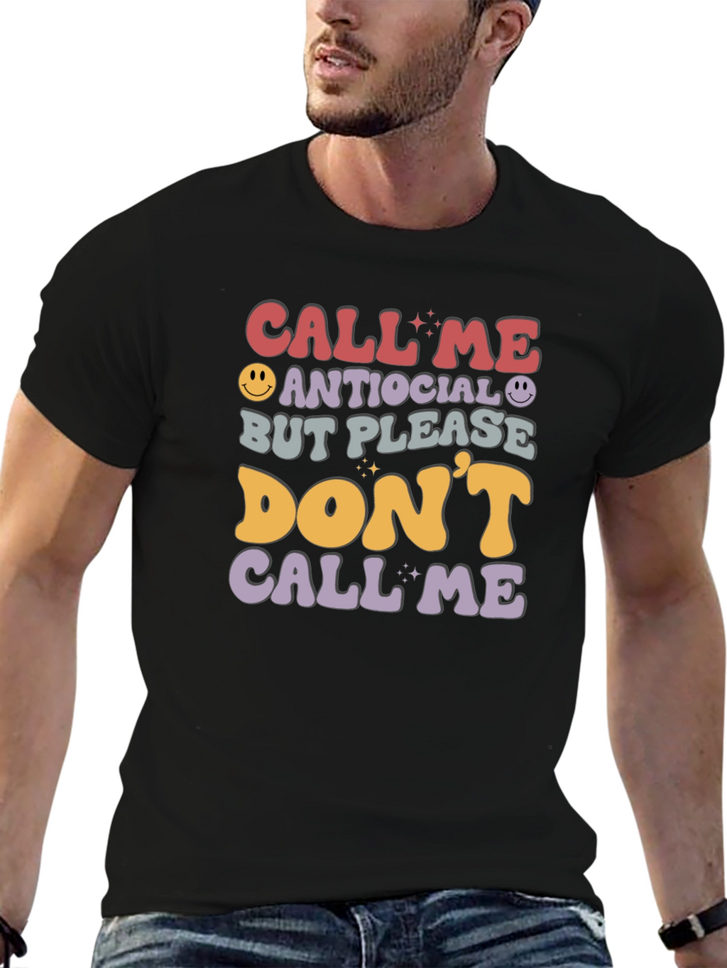 Antisocial Funny Graphic T-Shirt