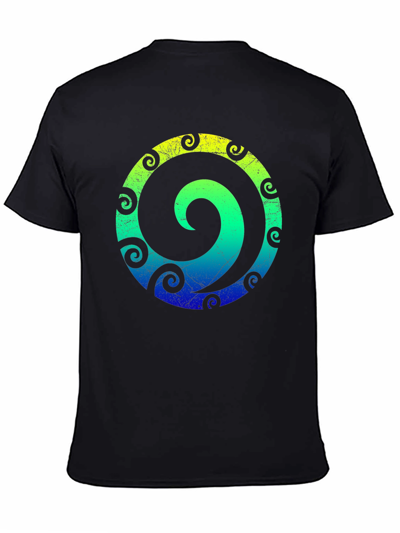Spiral Graphic Tee - Stylish Mens Black T-Shirt