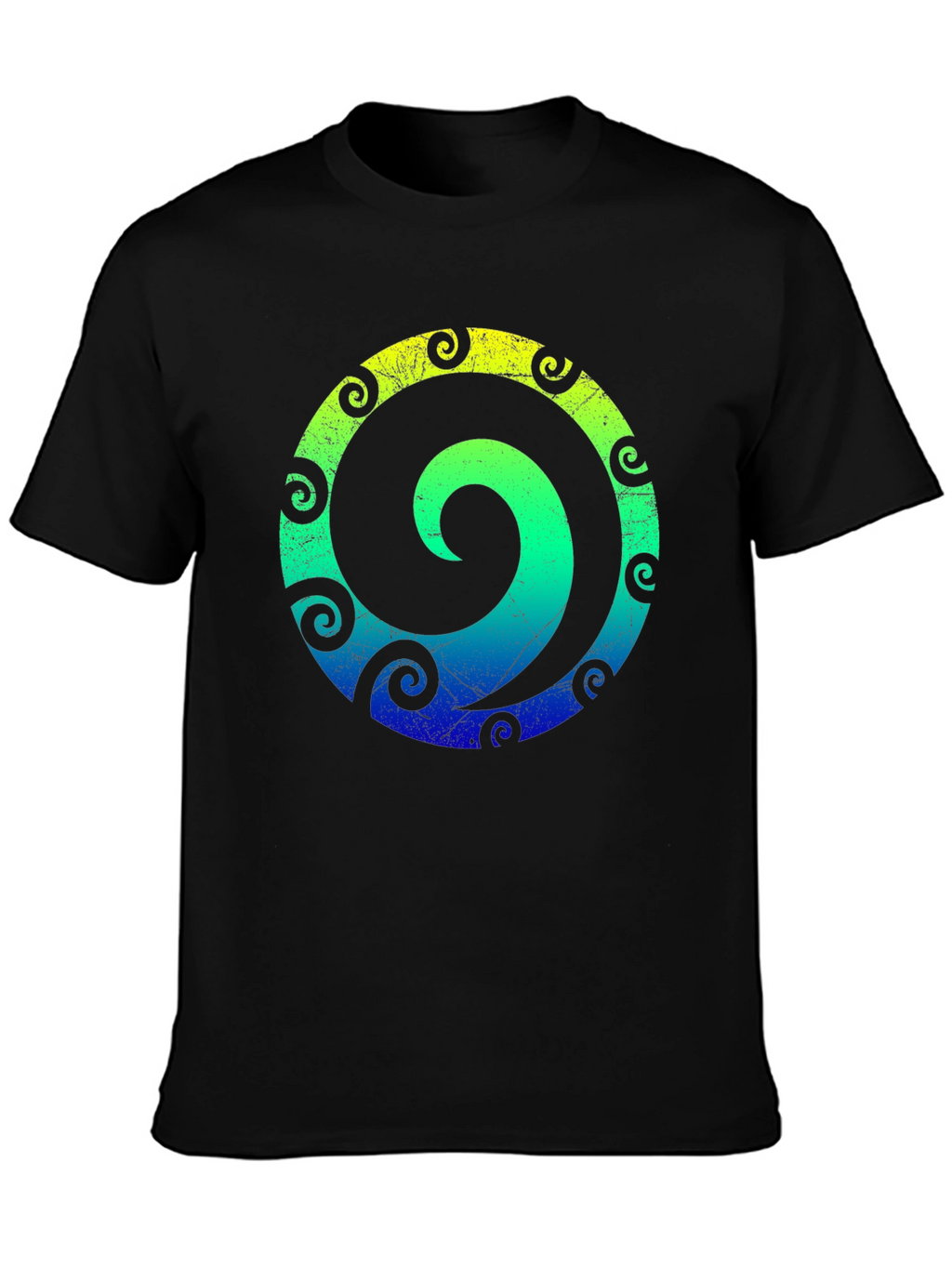 Spiral Graphic Tee - Stylish Mens Black T-Shirt