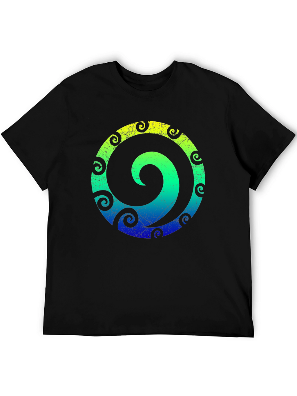 Spiral Graphic Tee - Stylish Mens Black T-Shirt