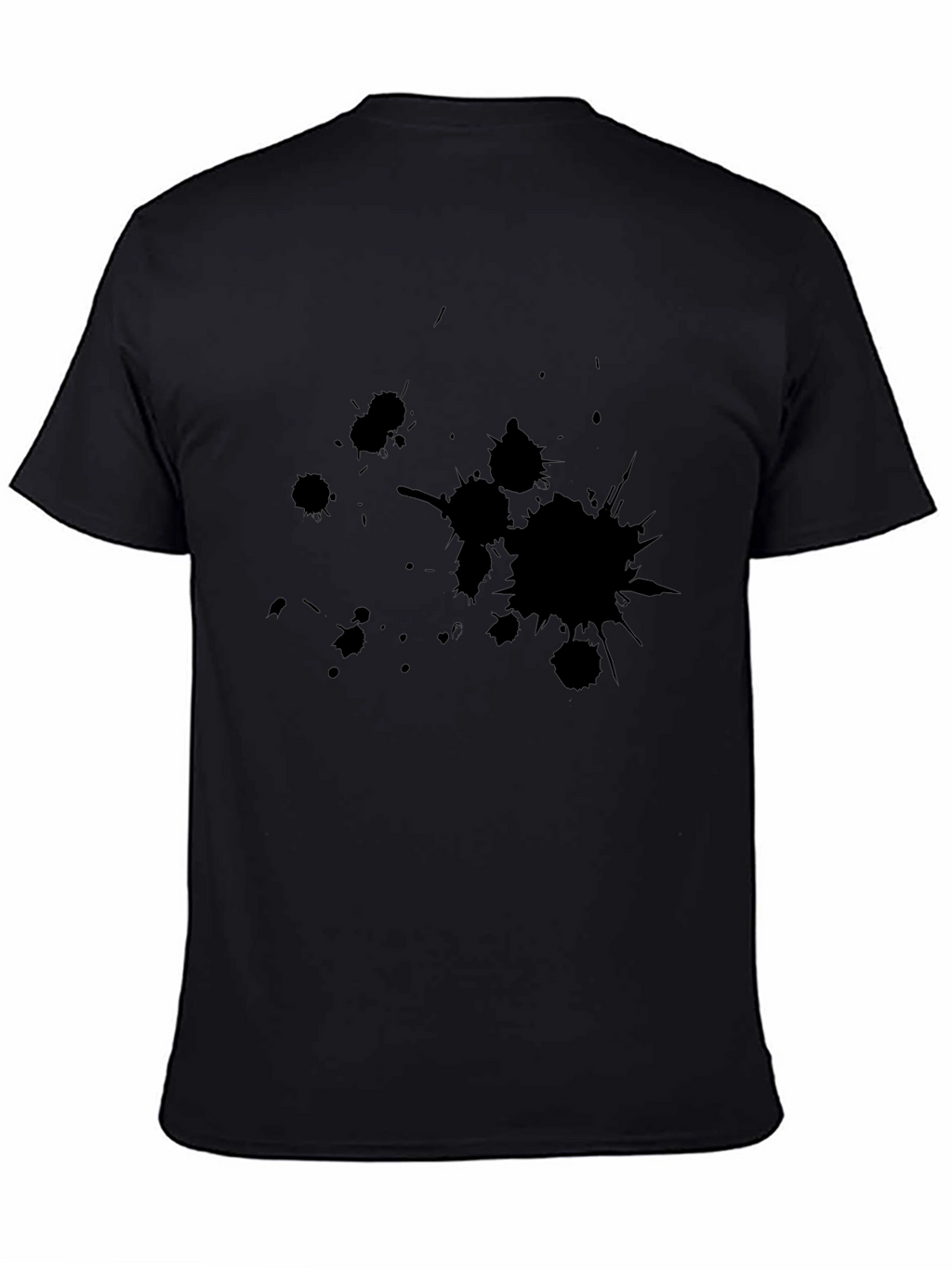 Mens Black Graphic Tee - Ink Splatter Design