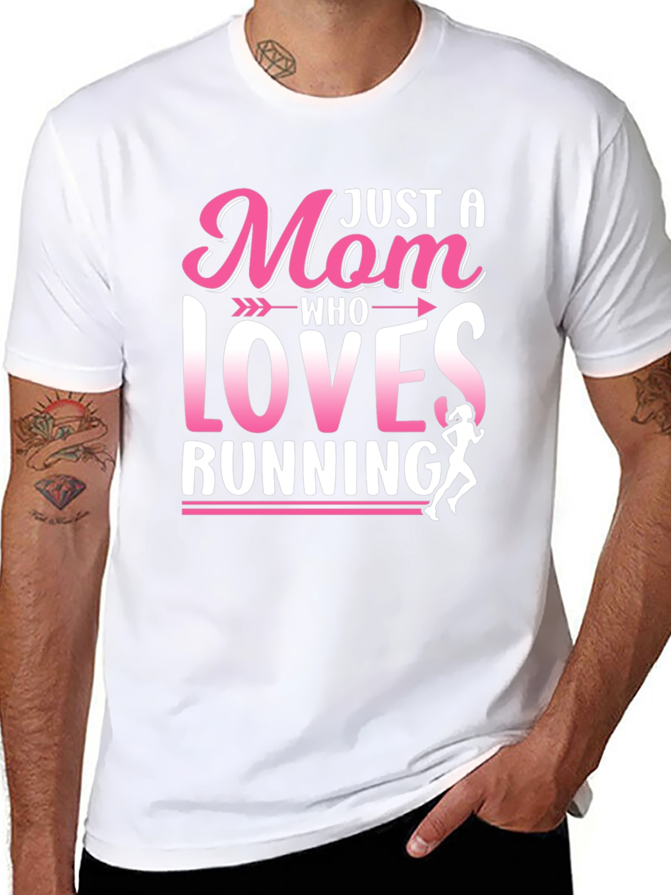 Just a Mom Who Loves Running Black T-Shirt