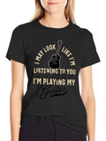Guitar Player Black T-Shirt - Im Playing My Guitar