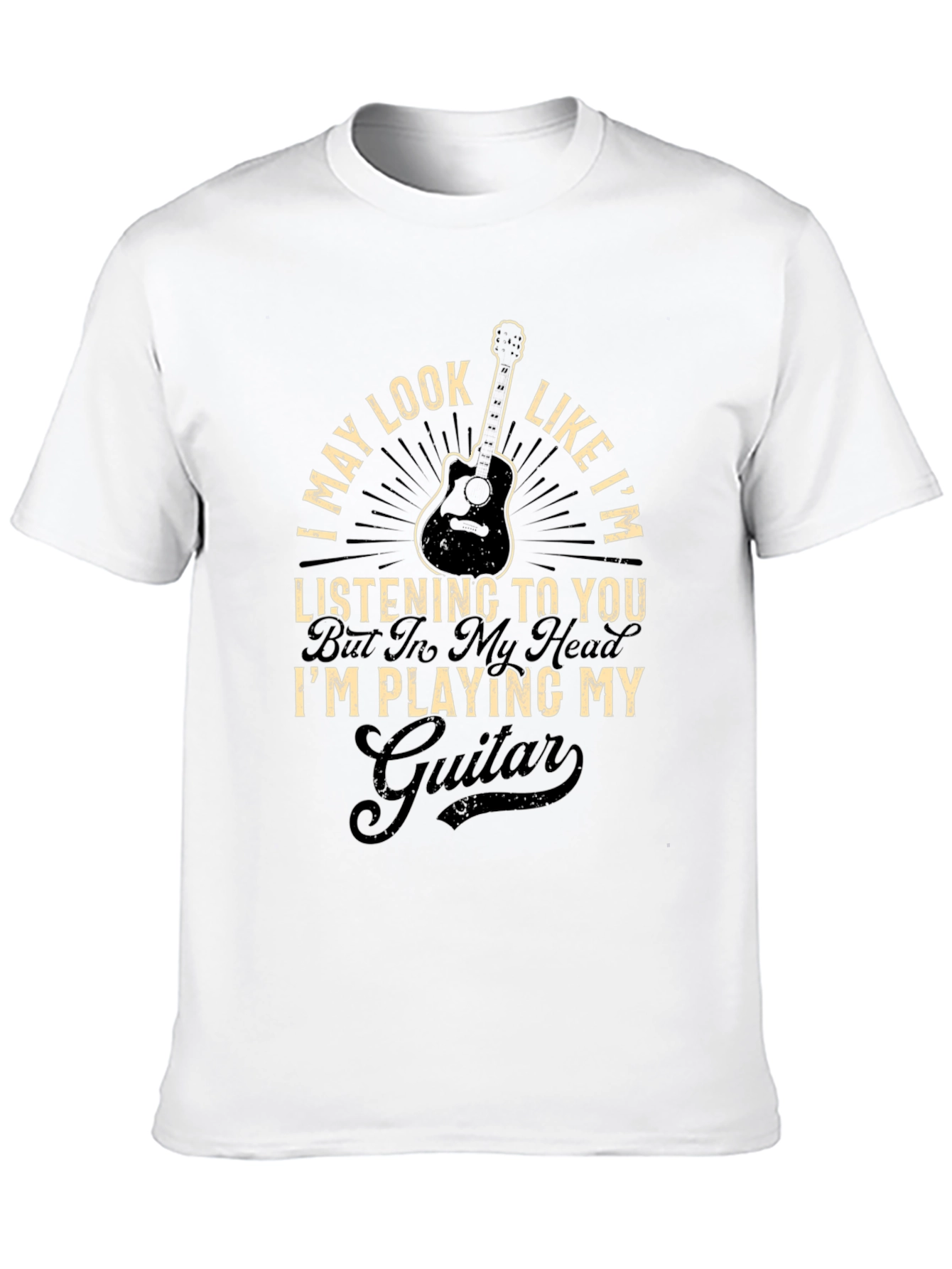 Guitar Player Black T-Shirt - Im Playing My Guitar