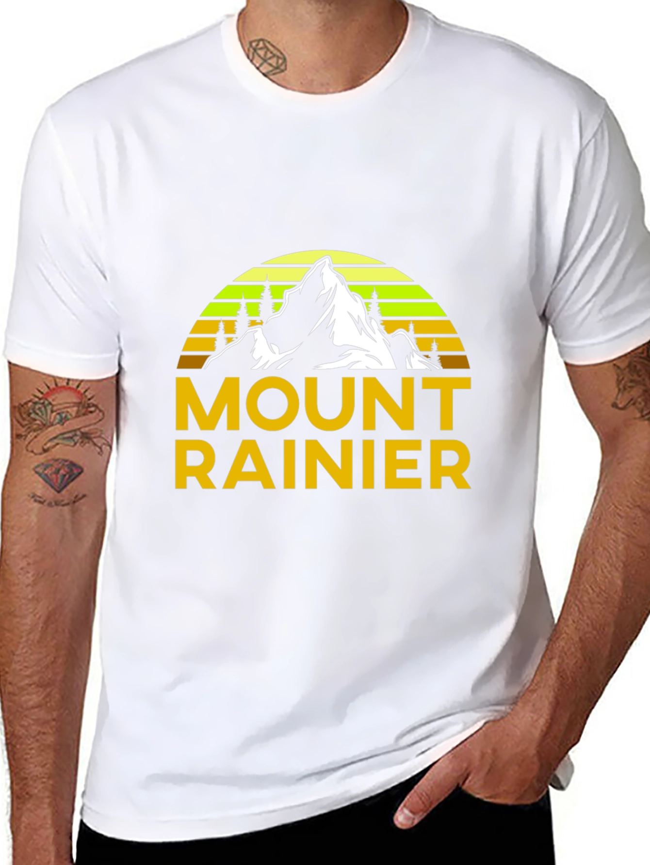 Mount Rainier Graphic Tee - Black Cotton Shirt