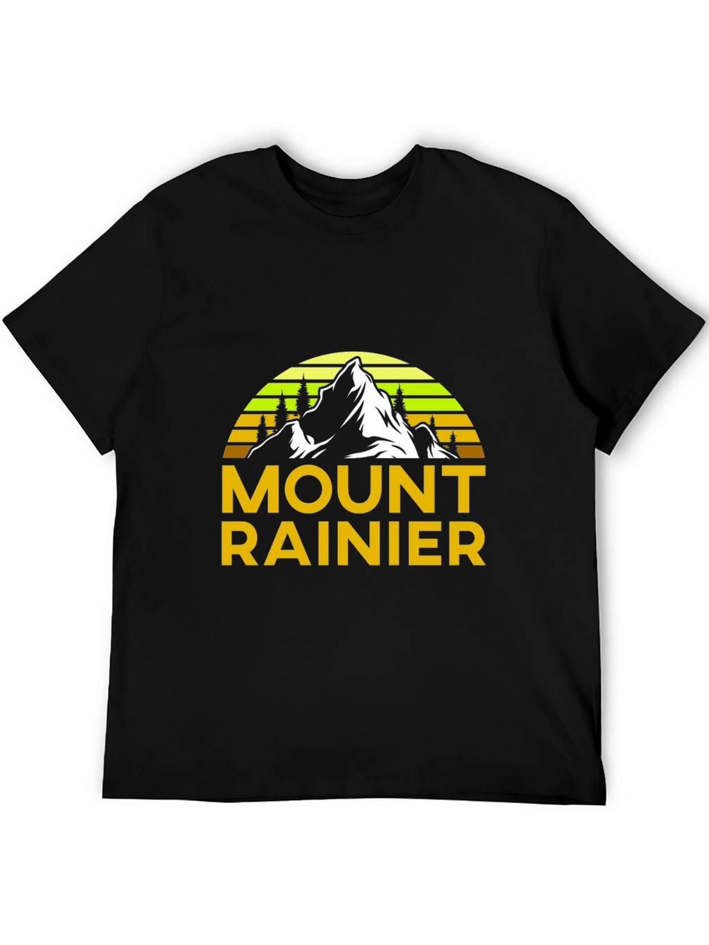 Mount Rainier Graphic Tee - Black Cotton Shirt