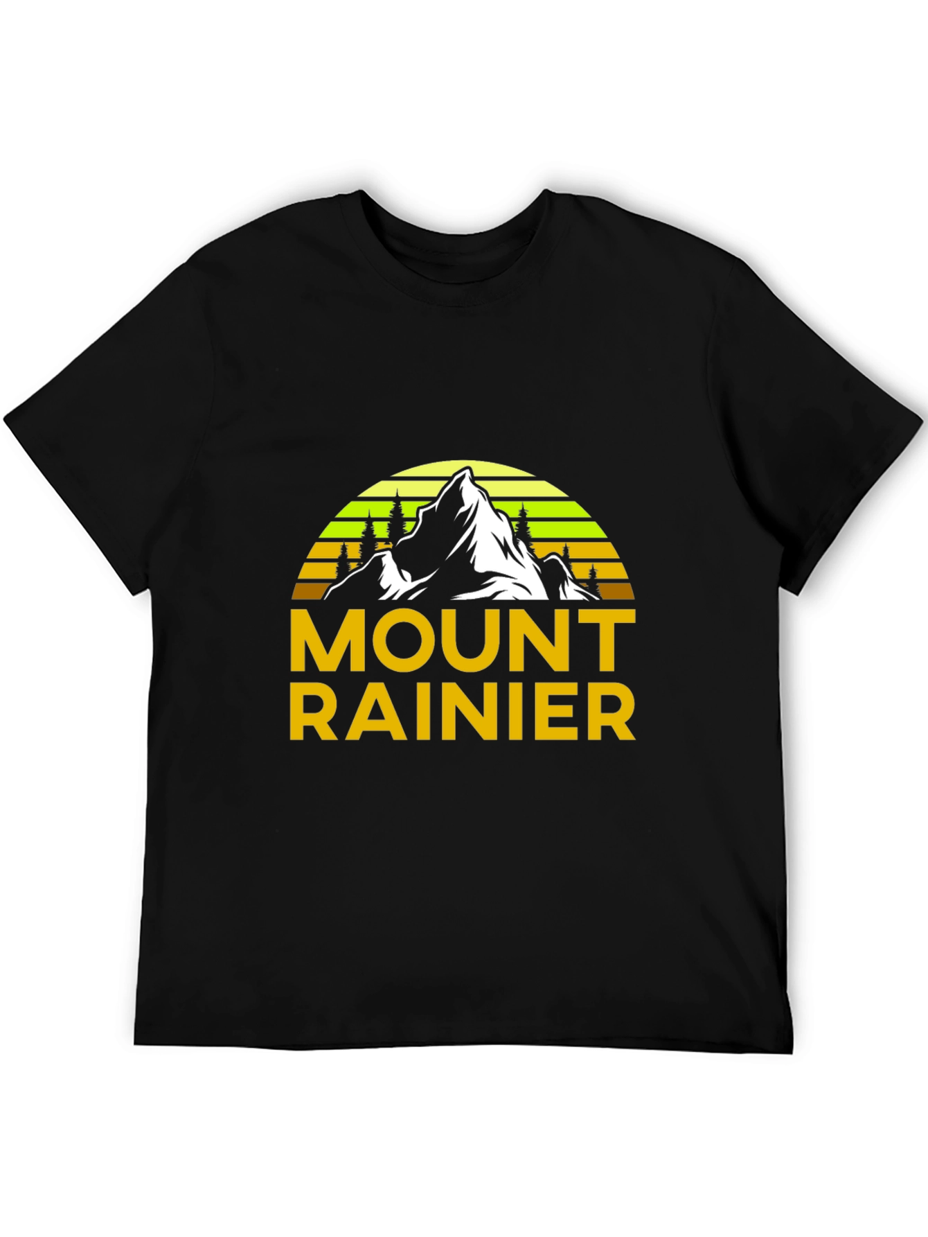 Mount Rainier Graphic Tee - Black Cotton Shirt