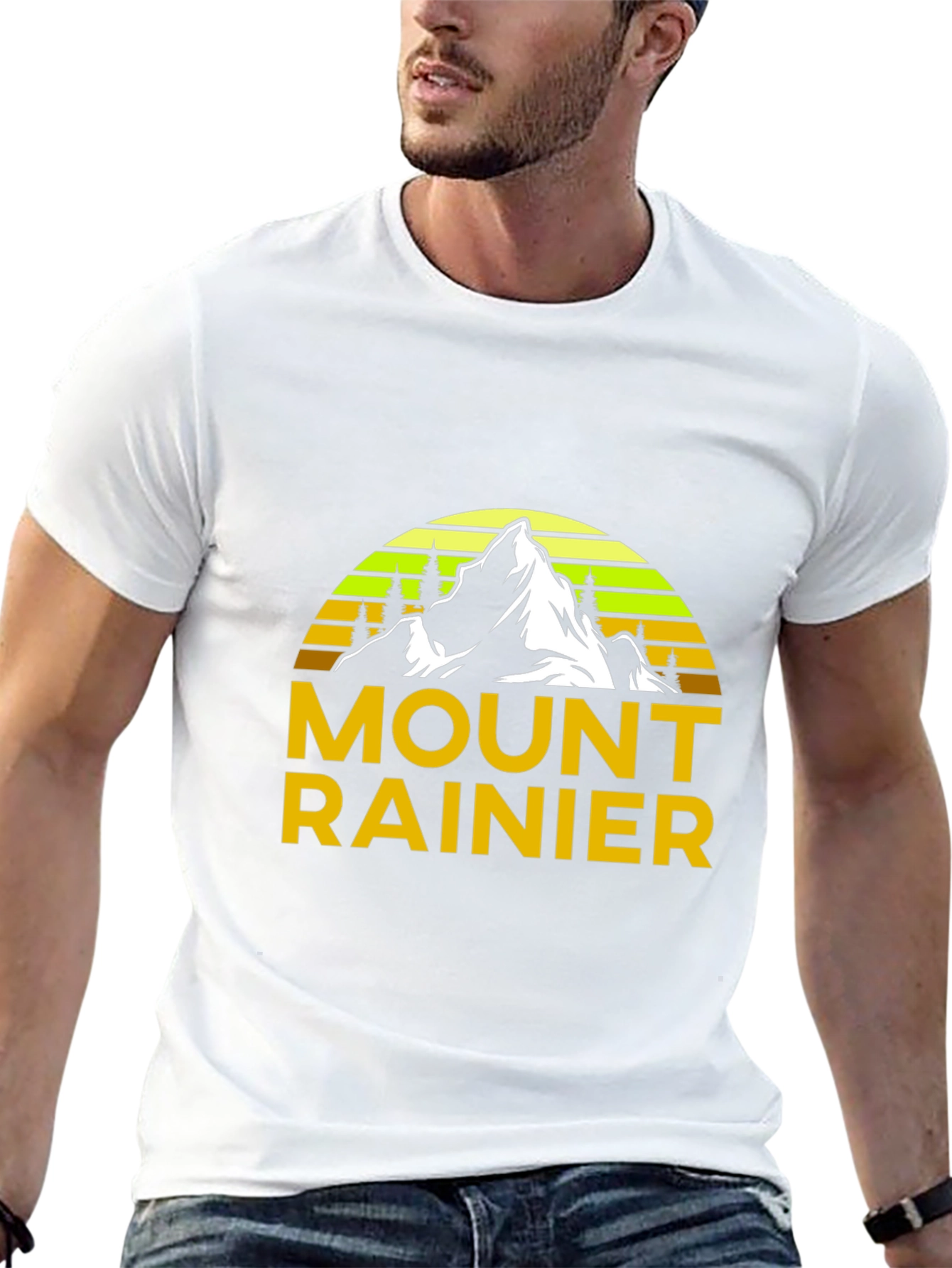 Mount Rainier Graphic Tee - Black Cotton Shirt