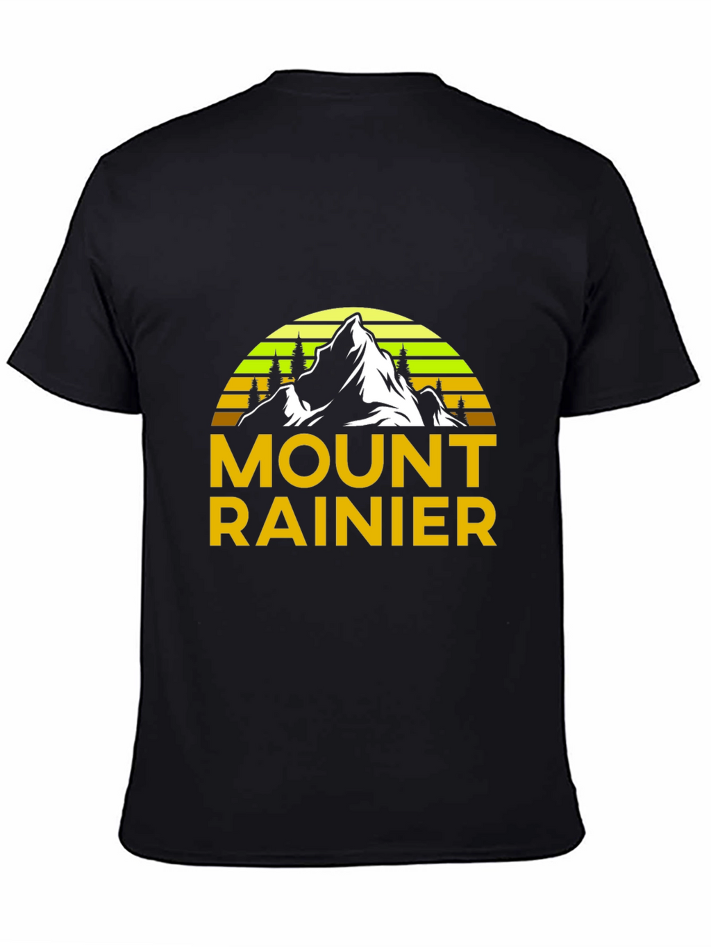 Mount Rainier Graphic Tee - Black Cotton Shirt